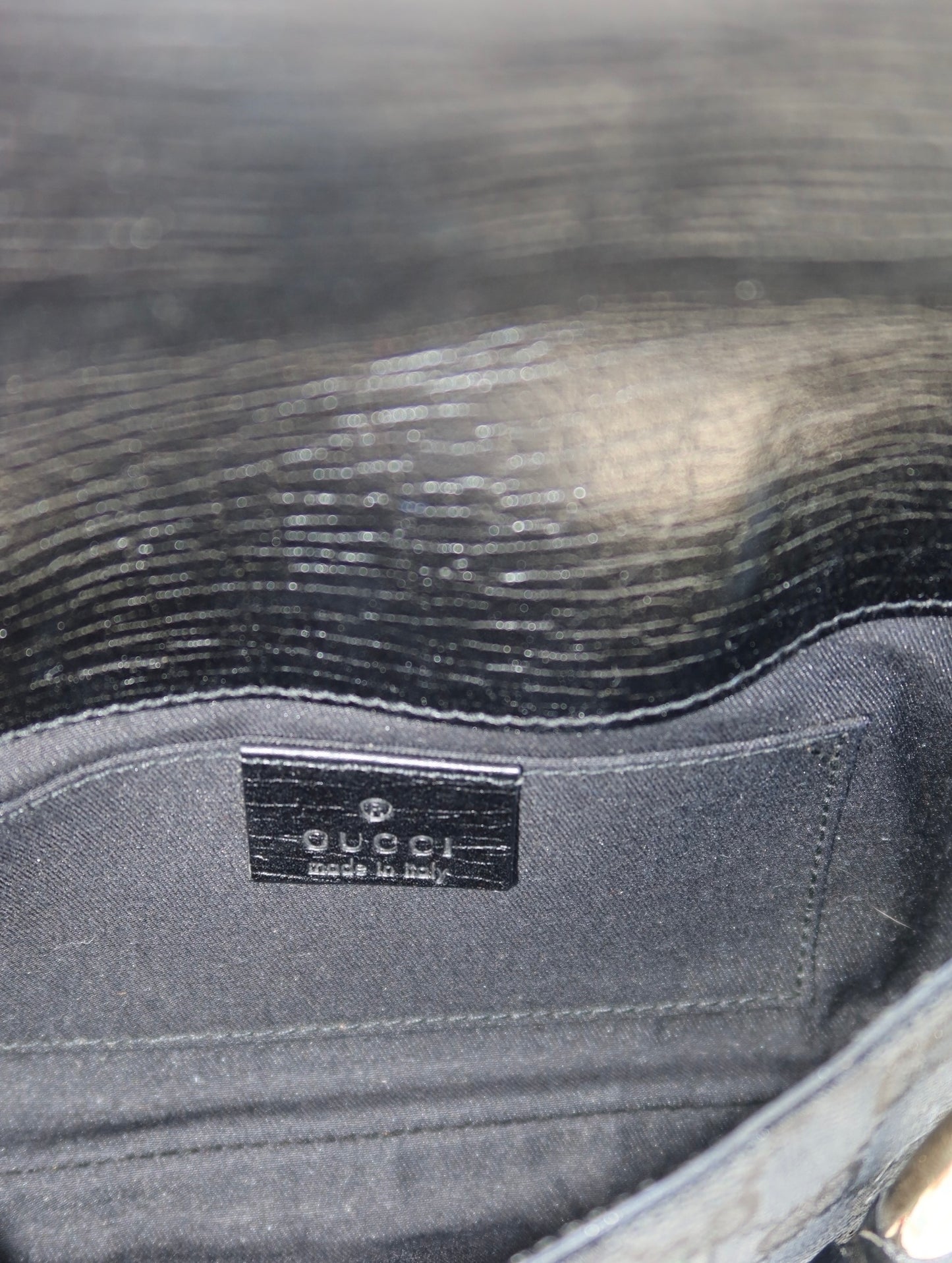 Gucci black GG horsebit clutch bag