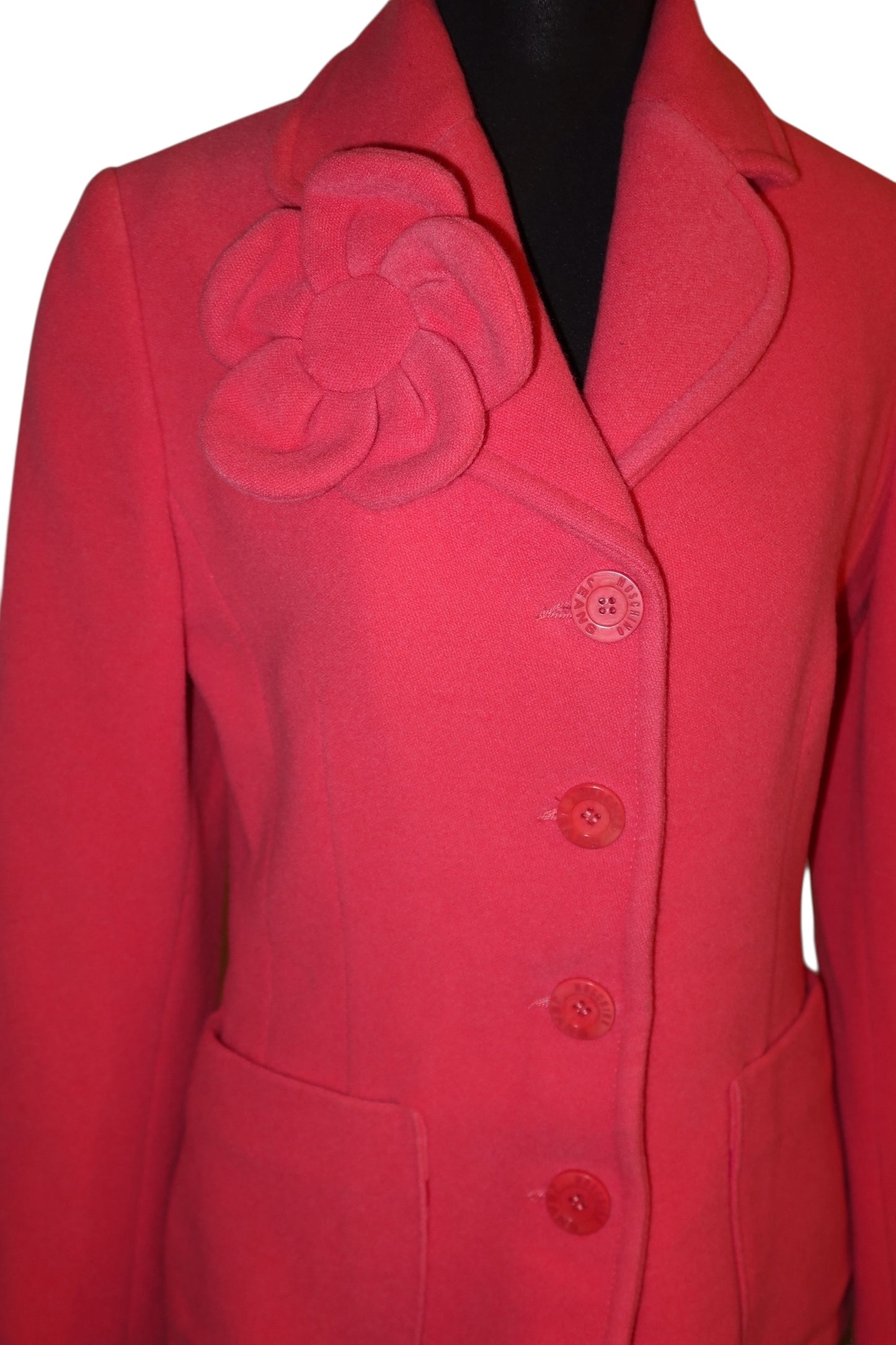 Moschino jeans pink jacket with flower detail