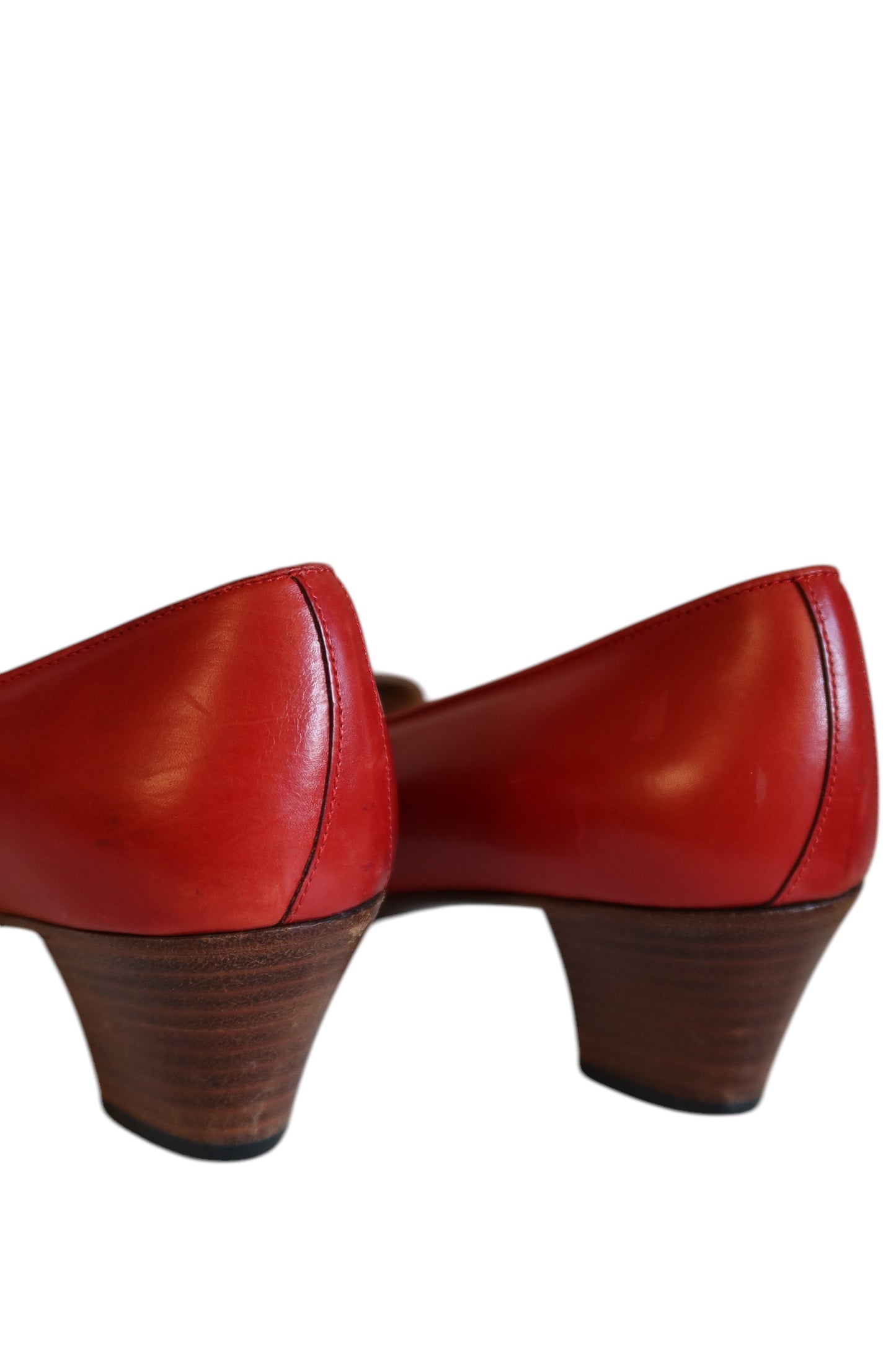 Celine red and white loafers with gold hardware (39)