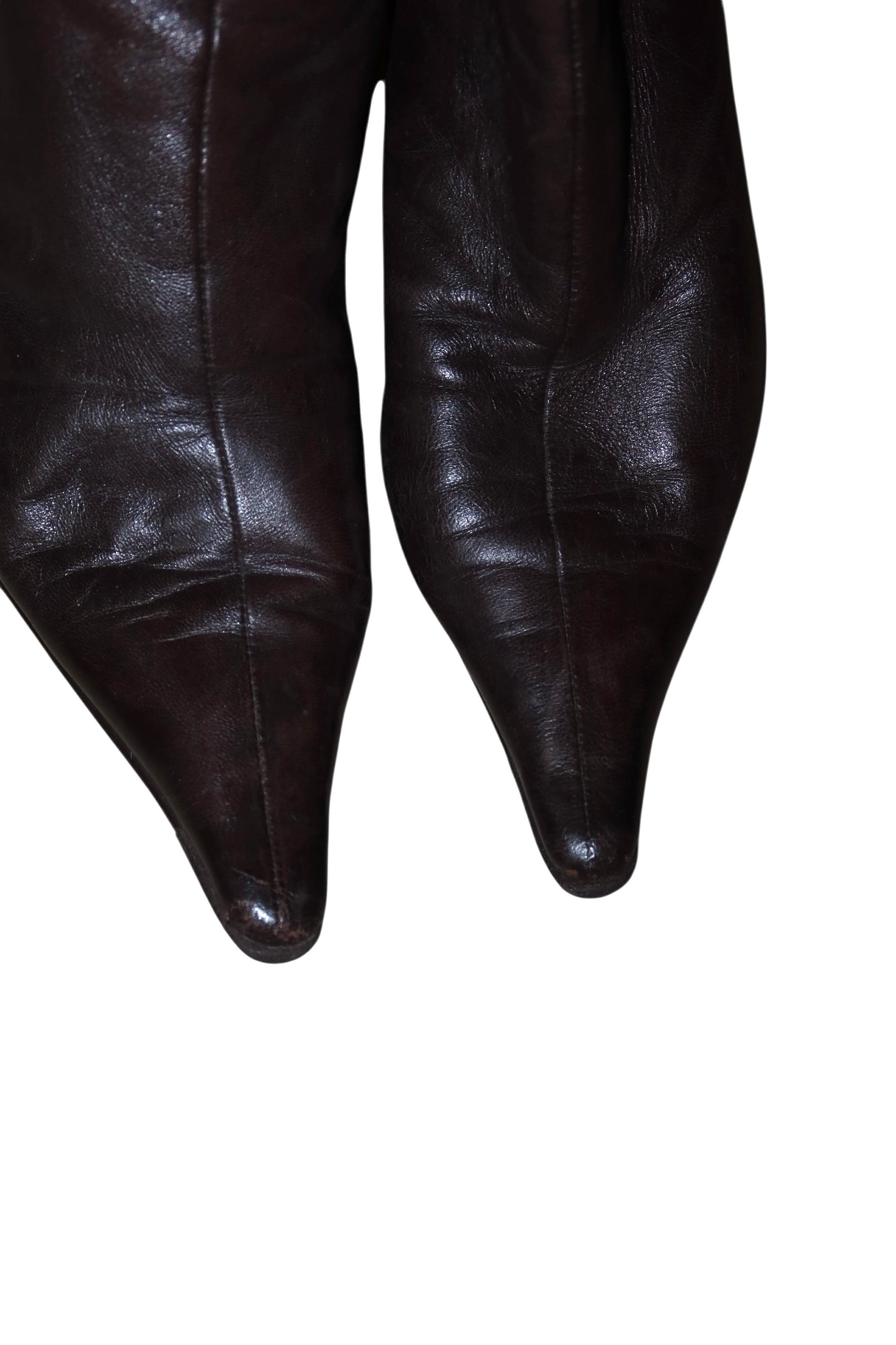 Escada brown boots with tortoise shell logo (37.5)