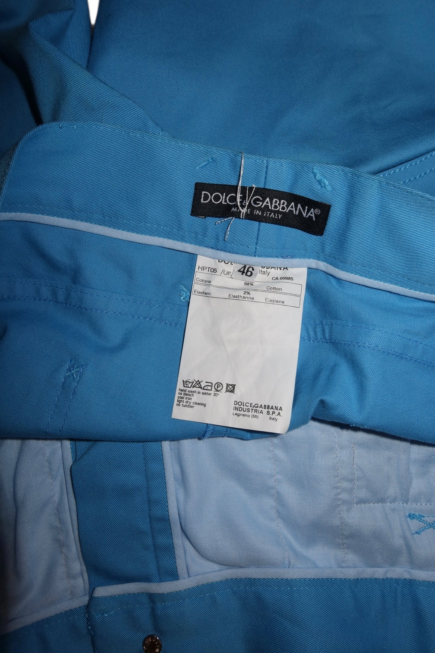Dolce & Gabbana blue pants with DG rhinestone details