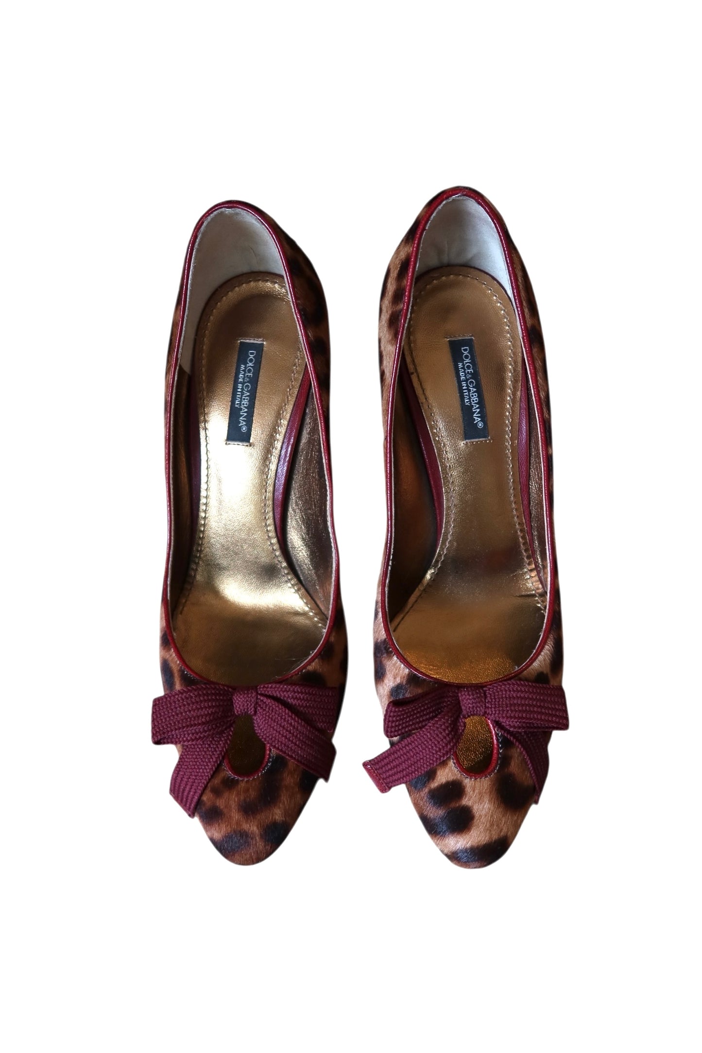 Dolce & Gabbana leopard ponyhair heels with bows (37)