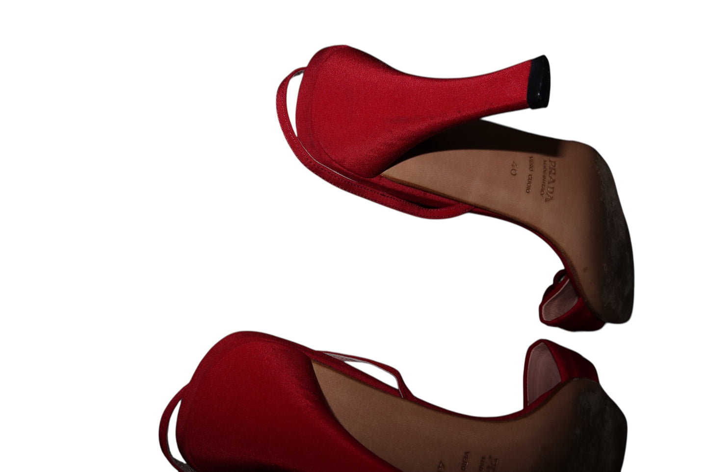 Prada red heels with sequin details (40)