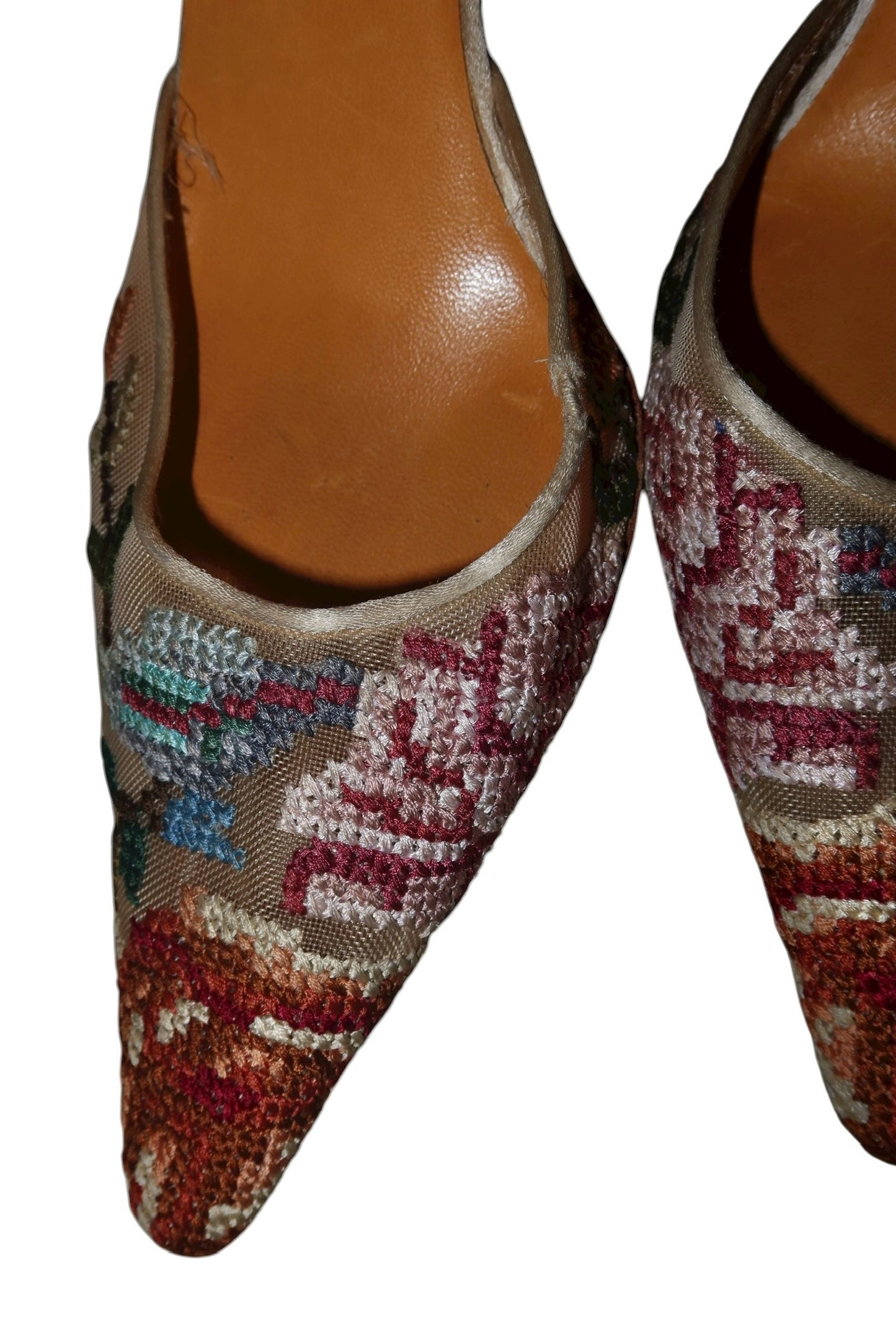 Oscar de la Renta mesh and embroidered flowers heels (38)