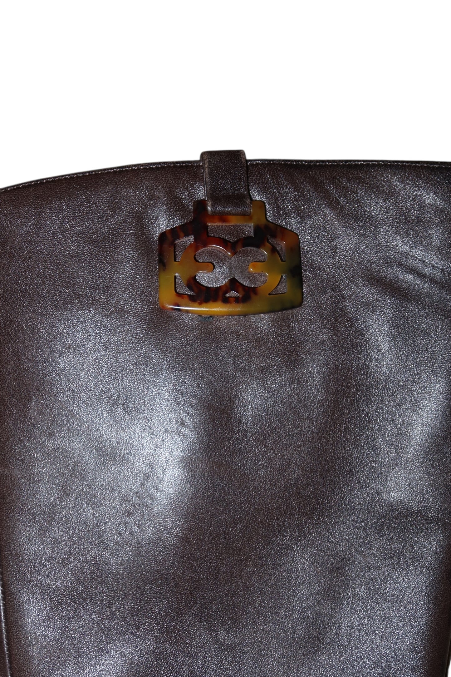 Escada brown boots with tortoise shell logo (37.5)