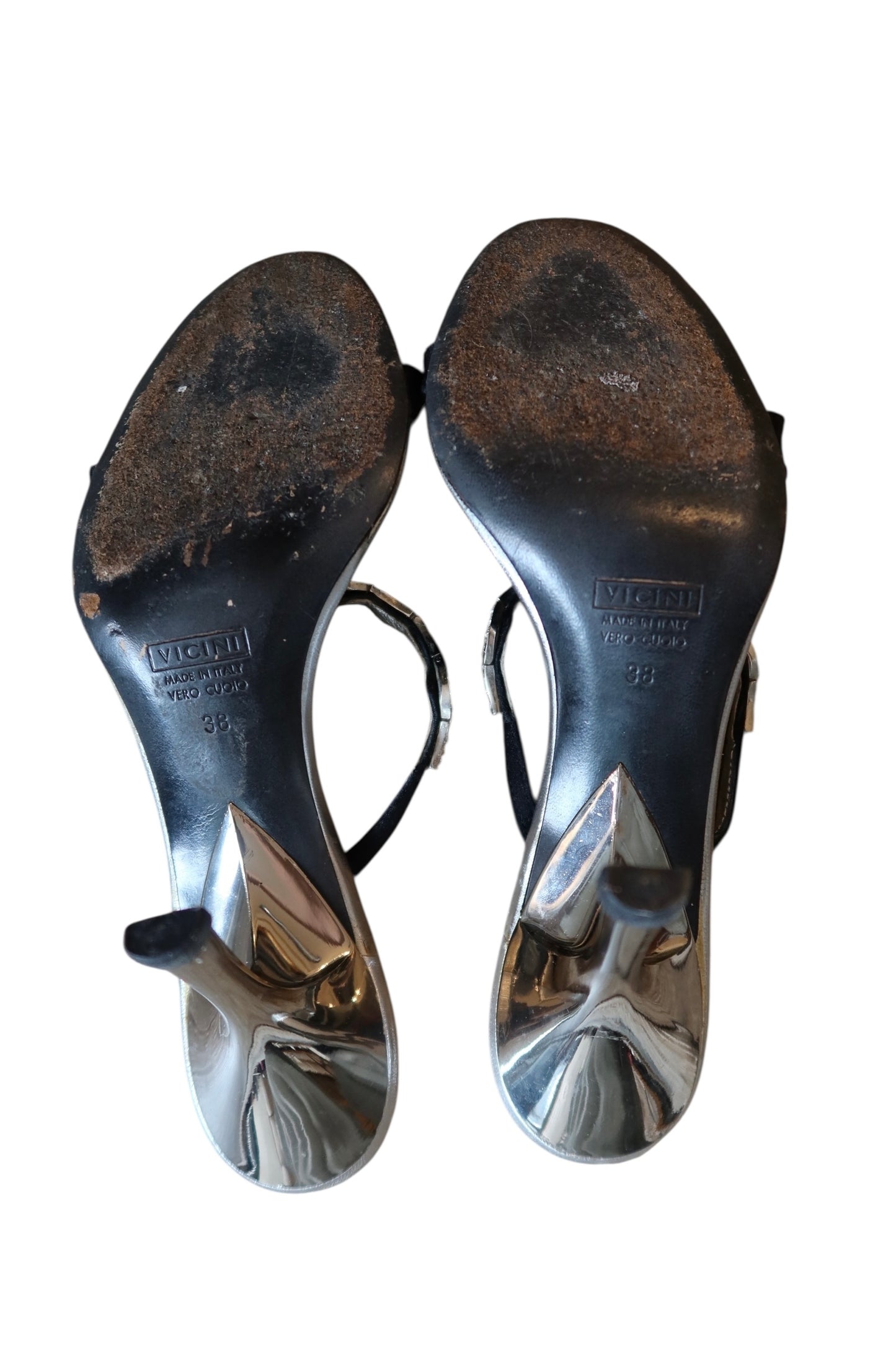 Giuseppe Zanotti heels with silver rhinestones strap (38)