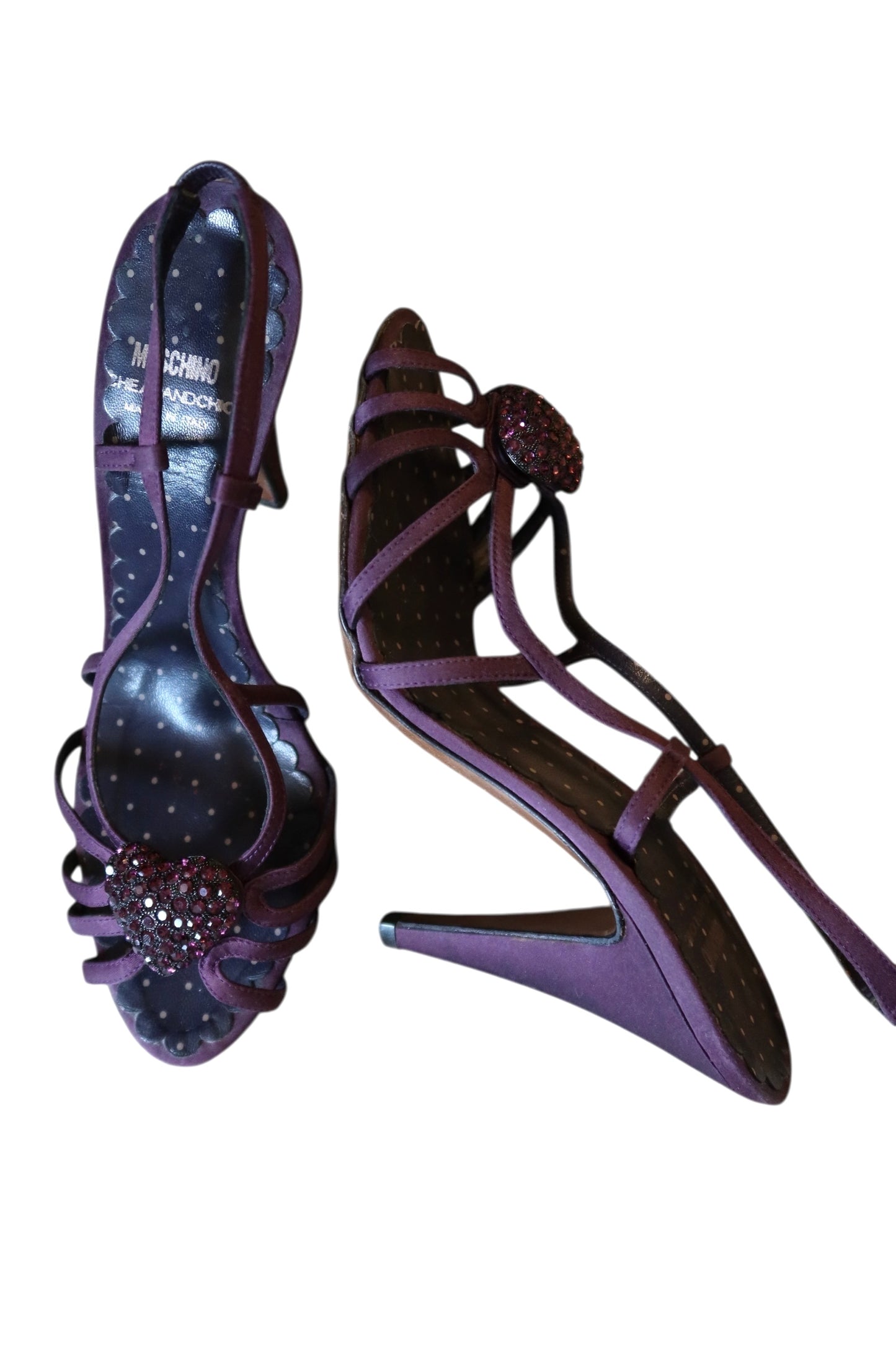 Moschino purple heels with rhinestone heart (37)