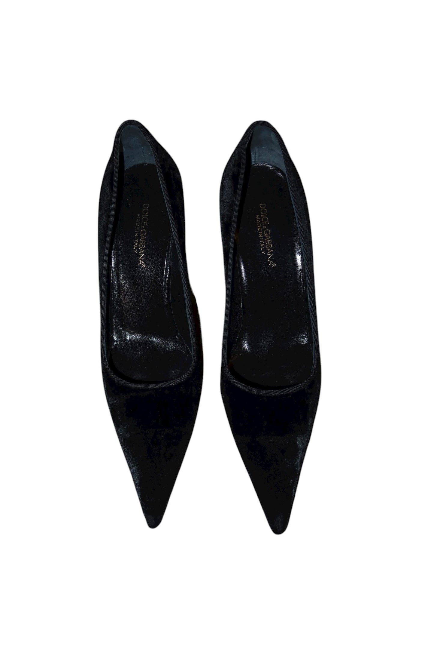 Dolce & Gabbana black velvet heels (39)