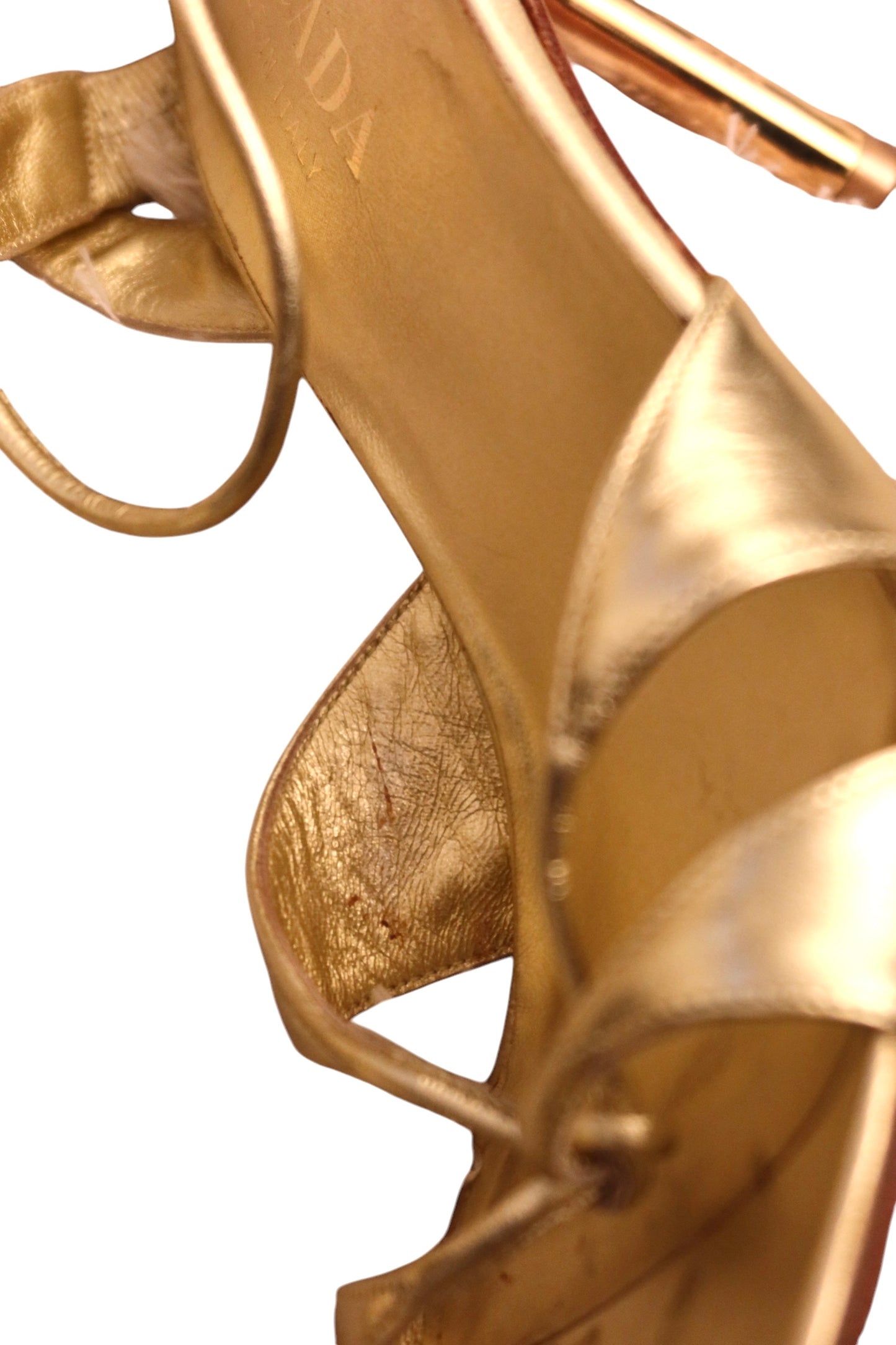 Escada gold strappy heels (8B)