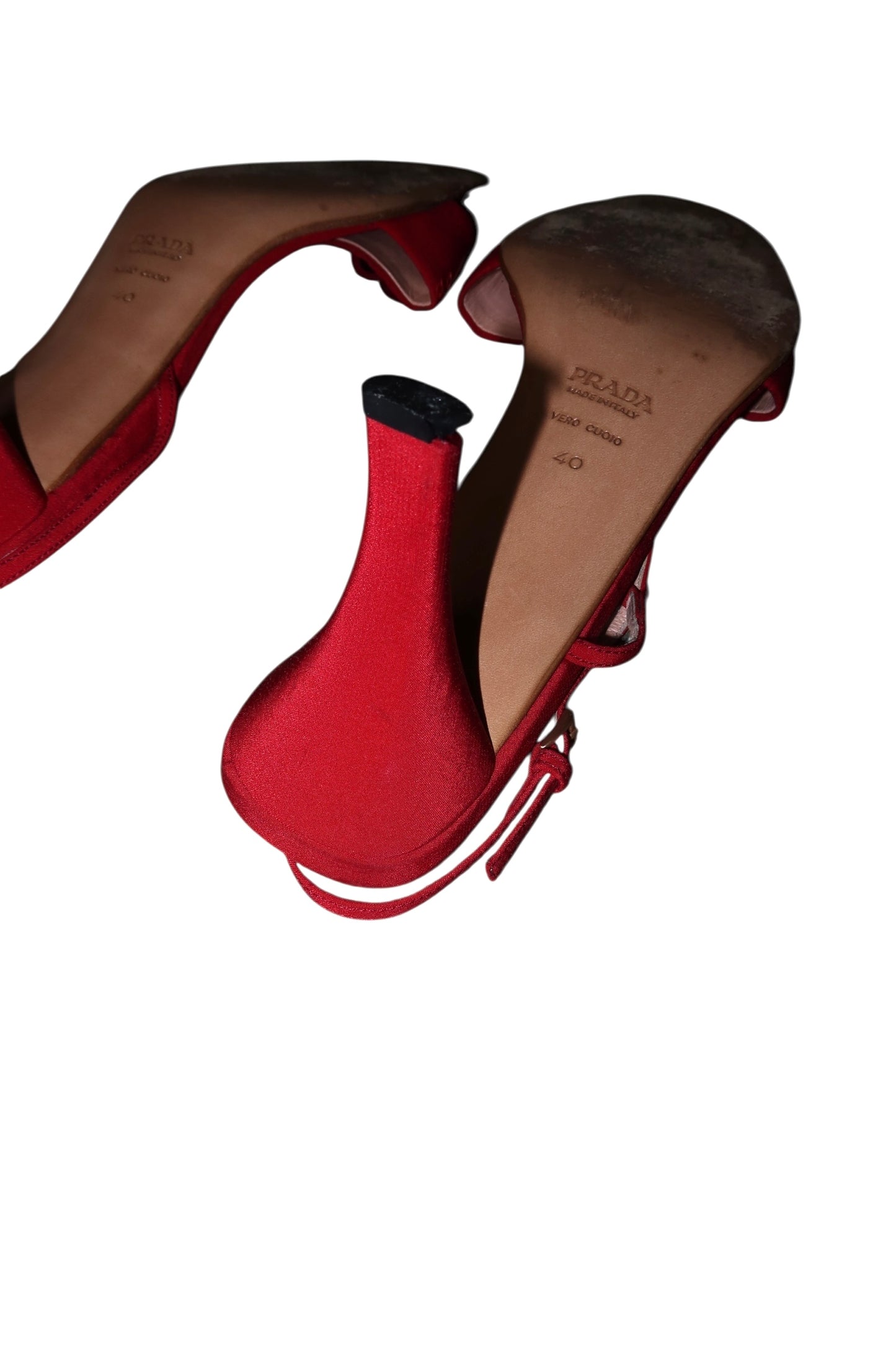Prada red heels with sequin details (40)