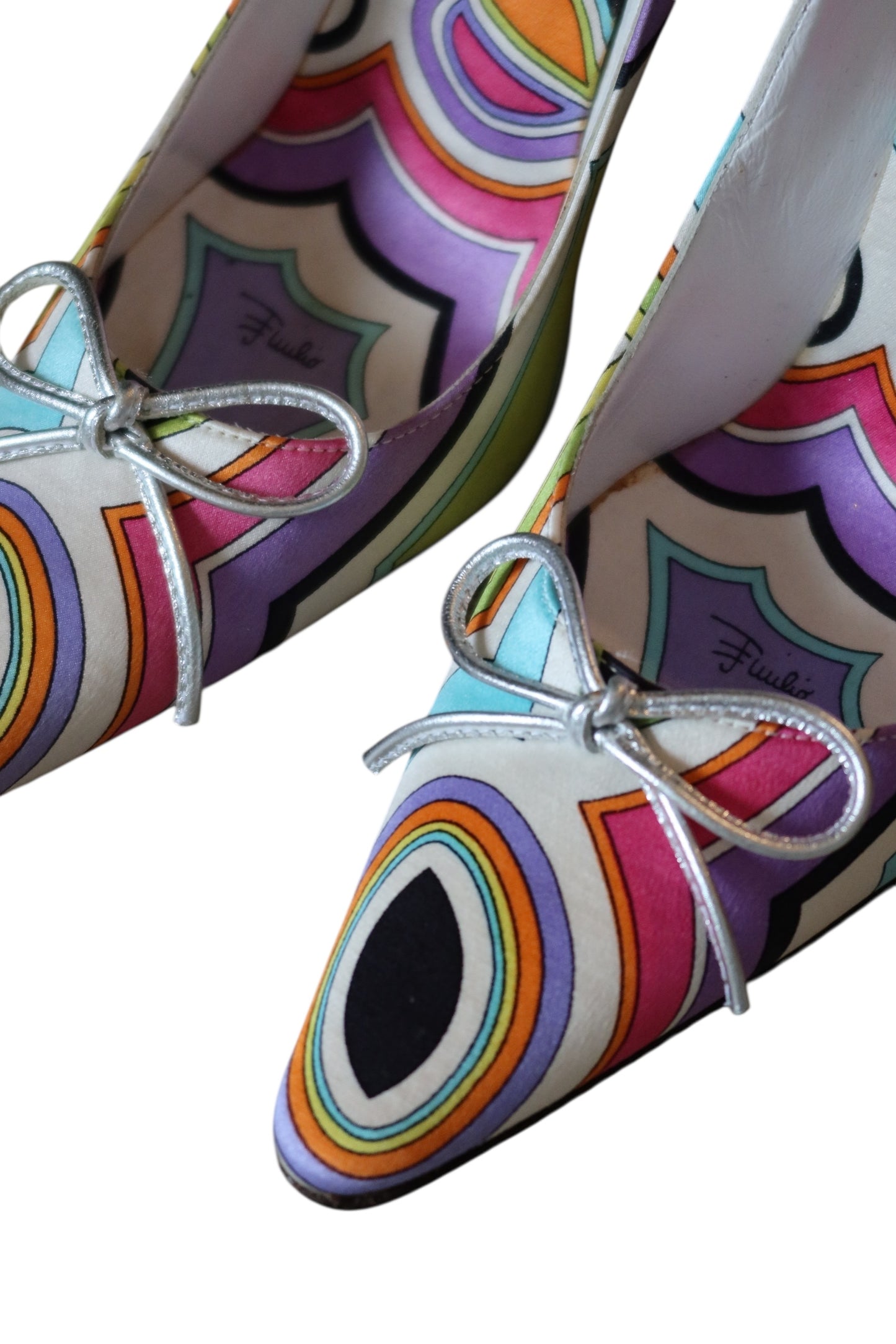 Emilio Pucci multi color satin heels (36.5)