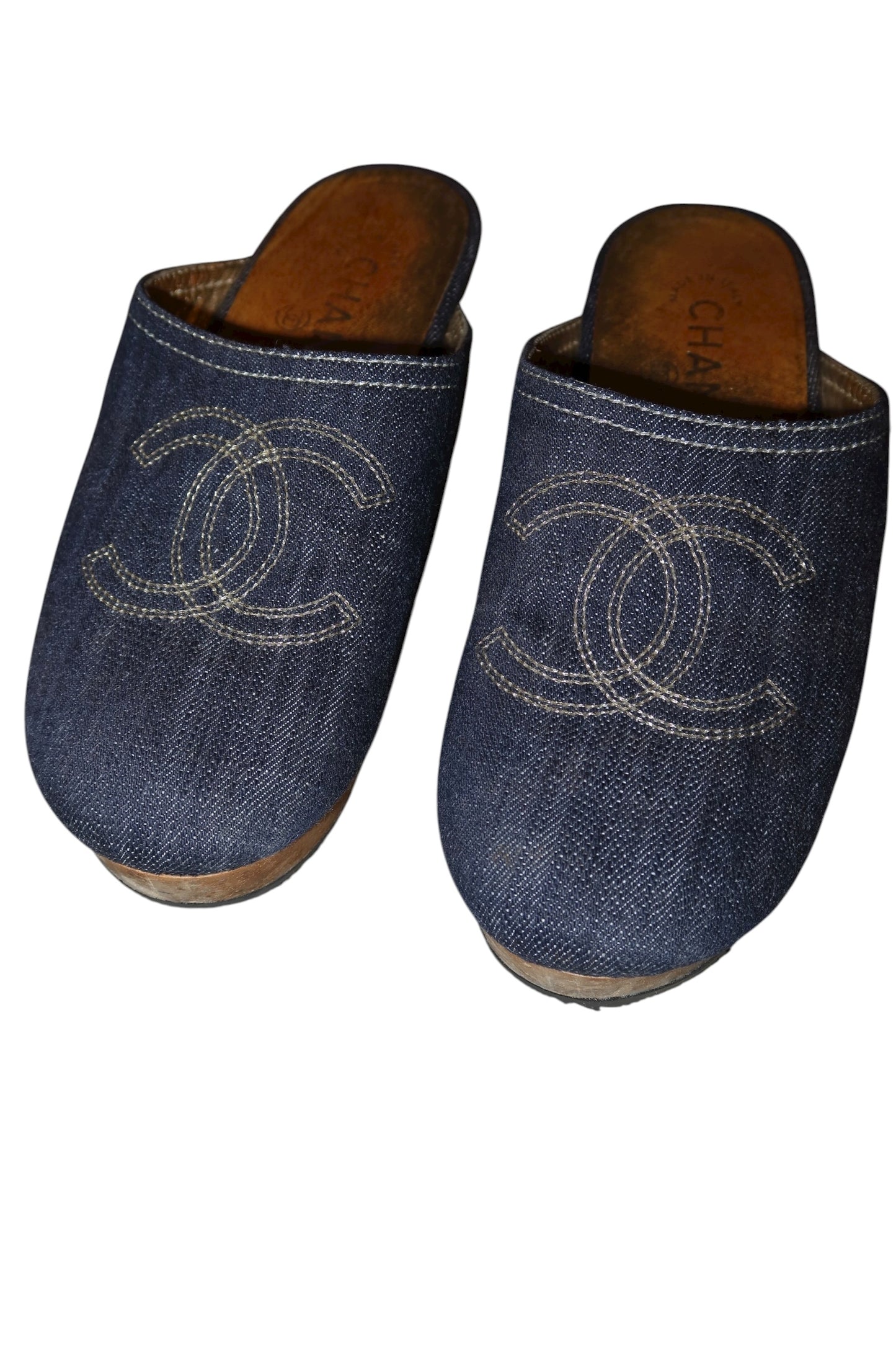 Chanel denim CC clogs (35)