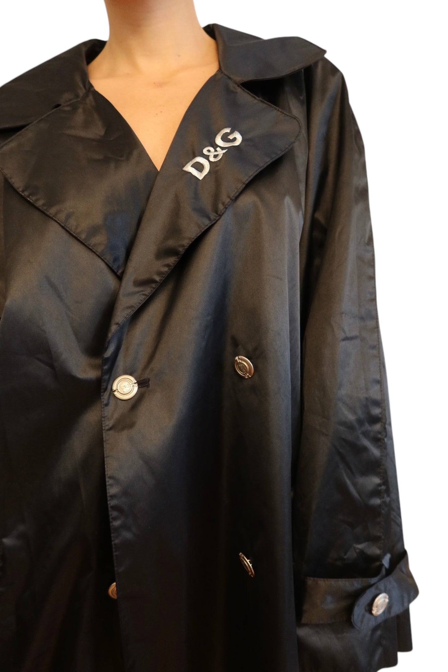 Dolce & Gabbana black trench coat size M
