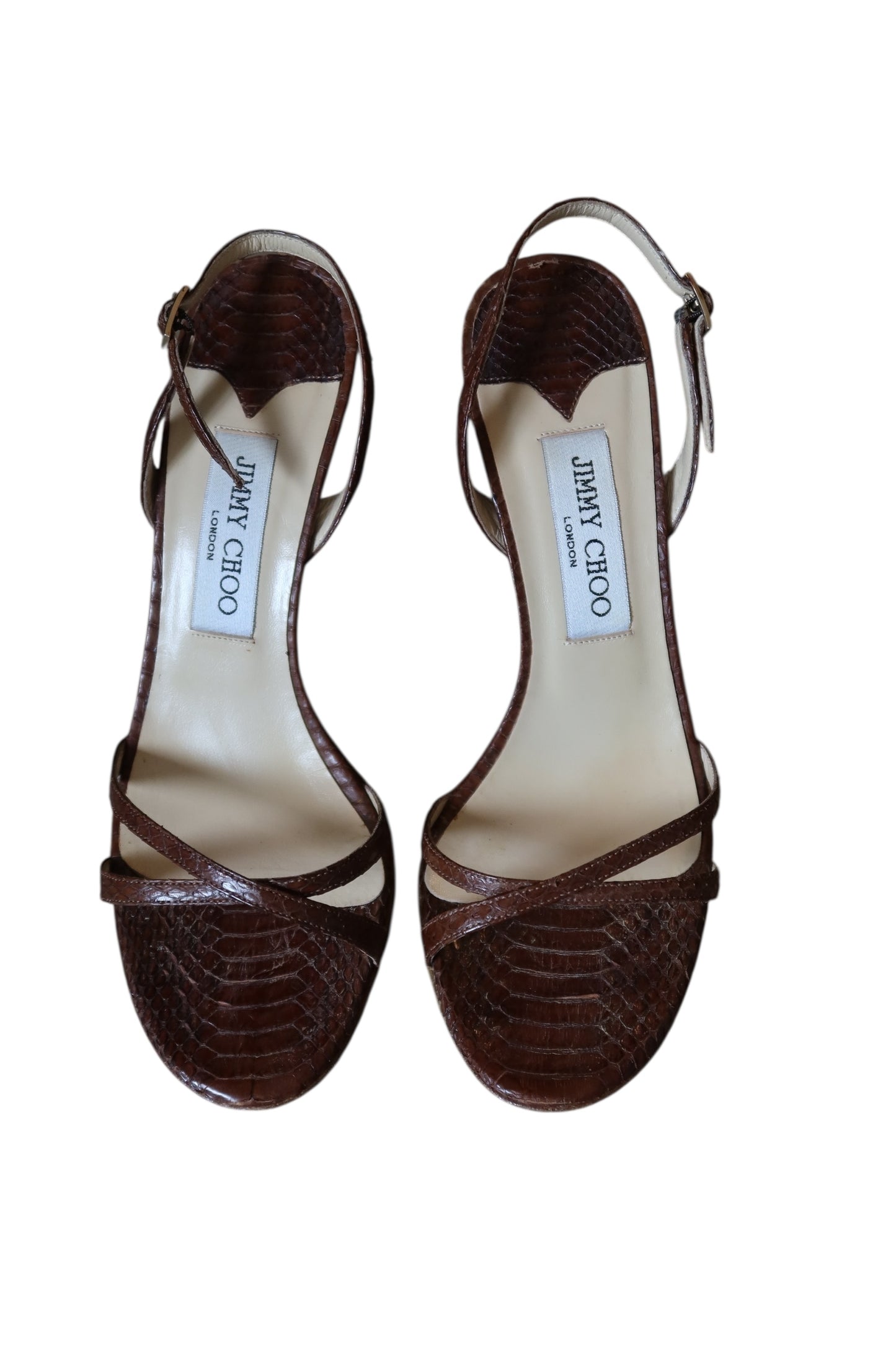 Jimmy Choo brown snakeskin heels (37.5)