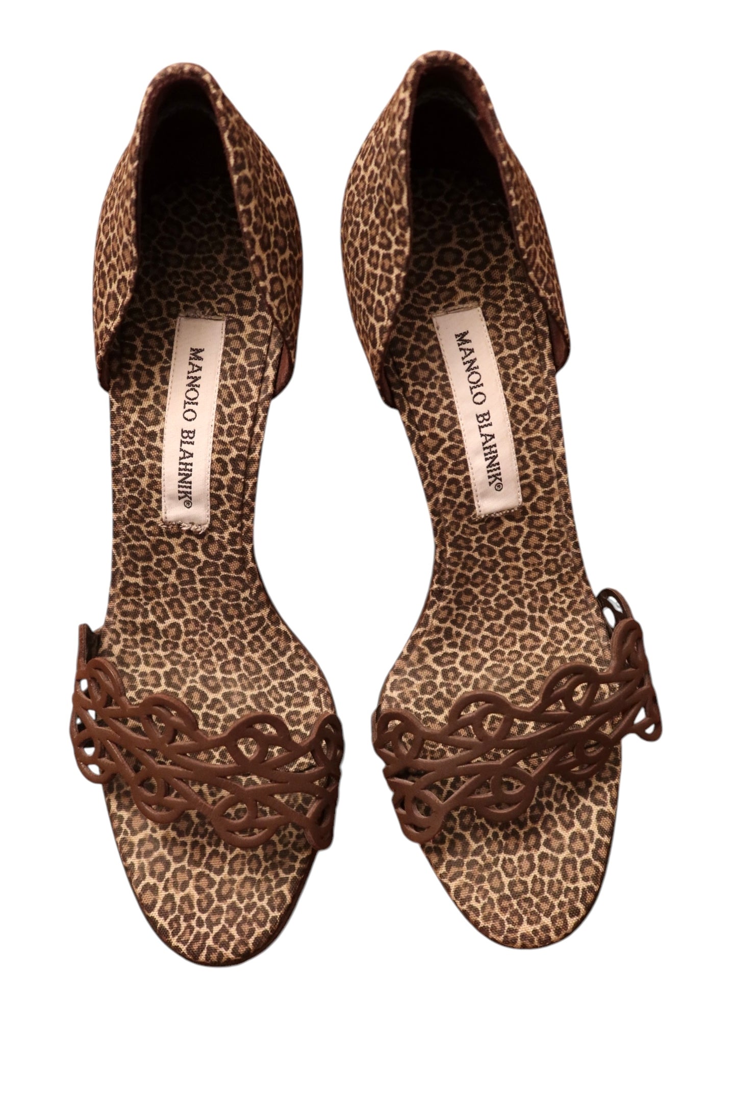 Manolo Blahnik leopard heels with laser cut detail (39)