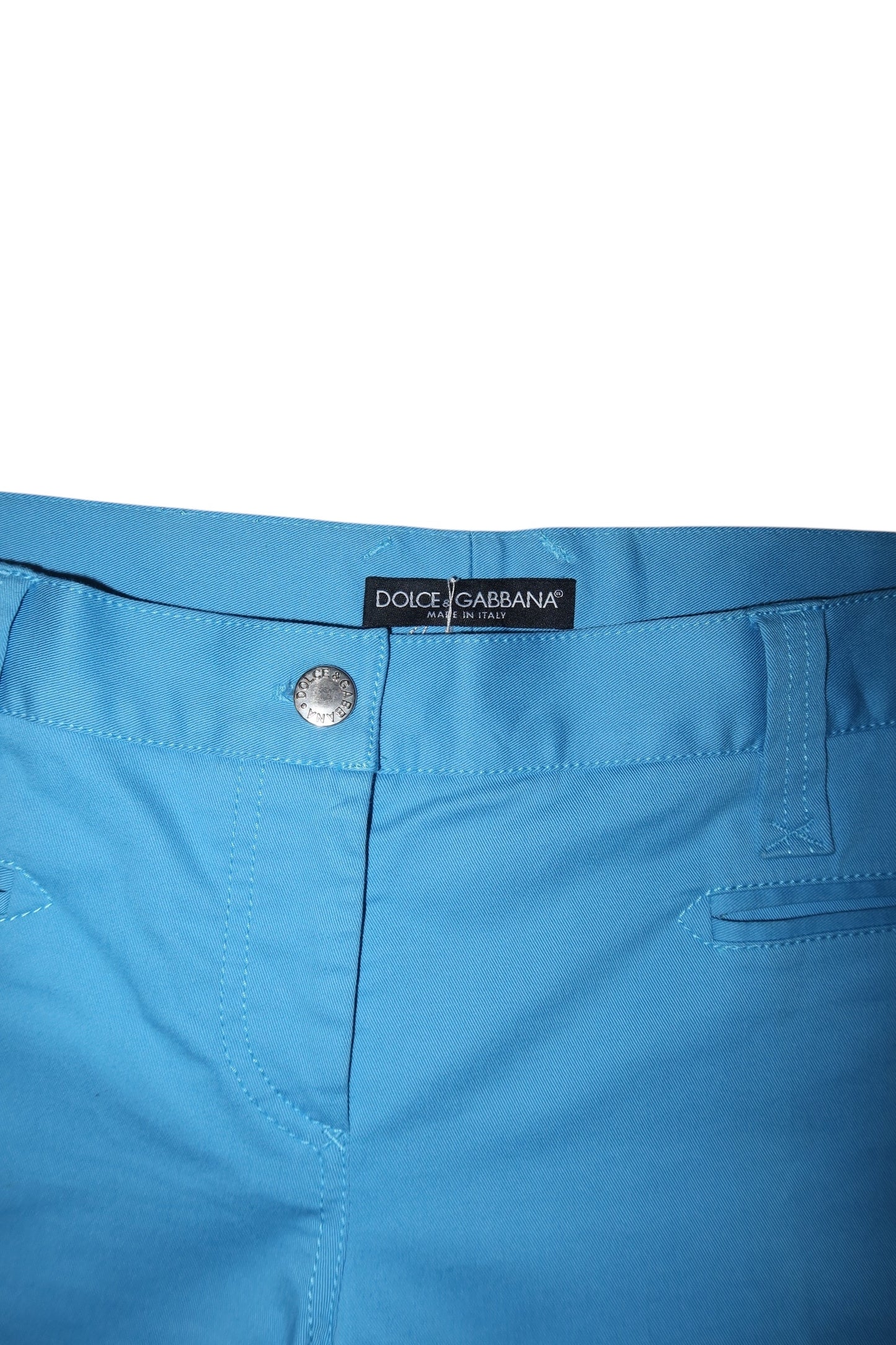 Dolce & Gabbana blue pants with DG rhinestone details