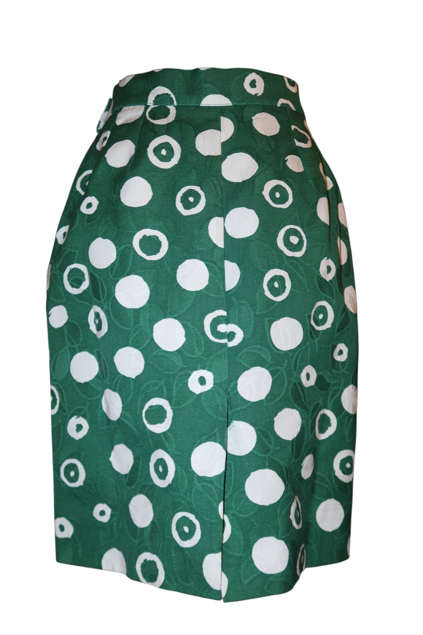 Yves Saint Laurent green and white polkadot set