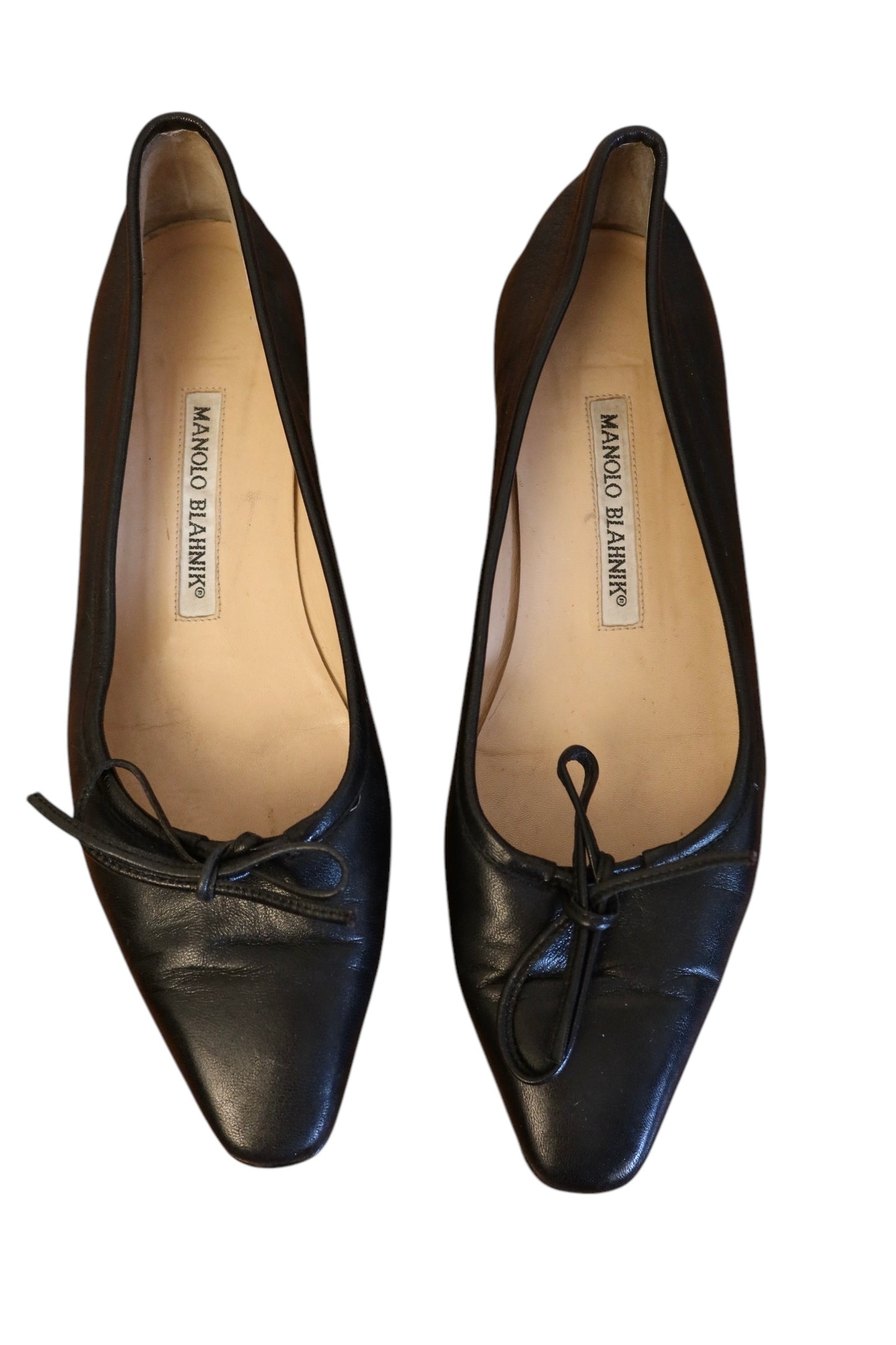 Manolo Blahnik black ballerina flats with bows (37)