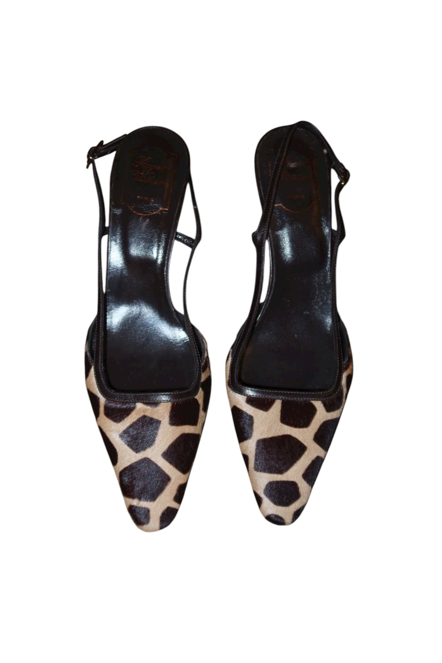 Roger Vivier giraffe ponyhair slingback heels (41)