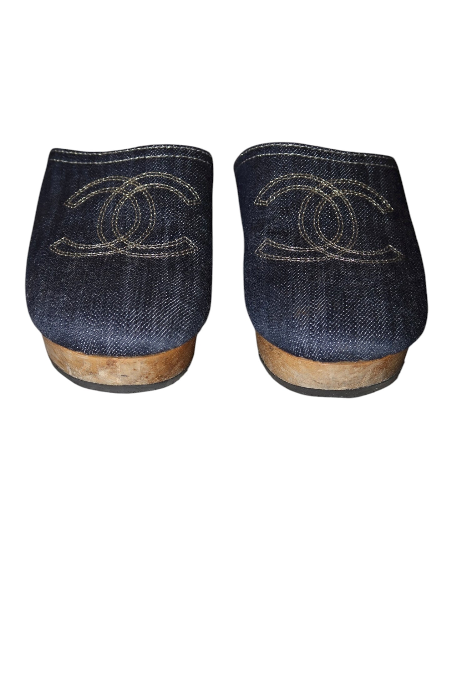 Chanel denim CC clogs (35)
