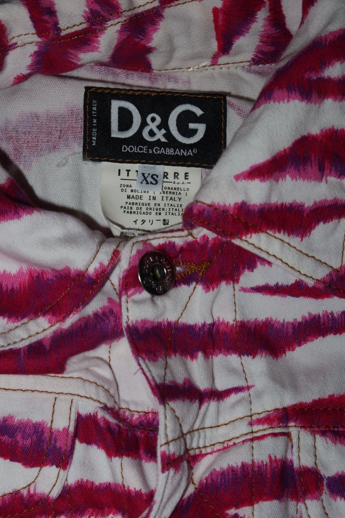 Dolce & Gabbana pink and white zebra print jacket (XS)
