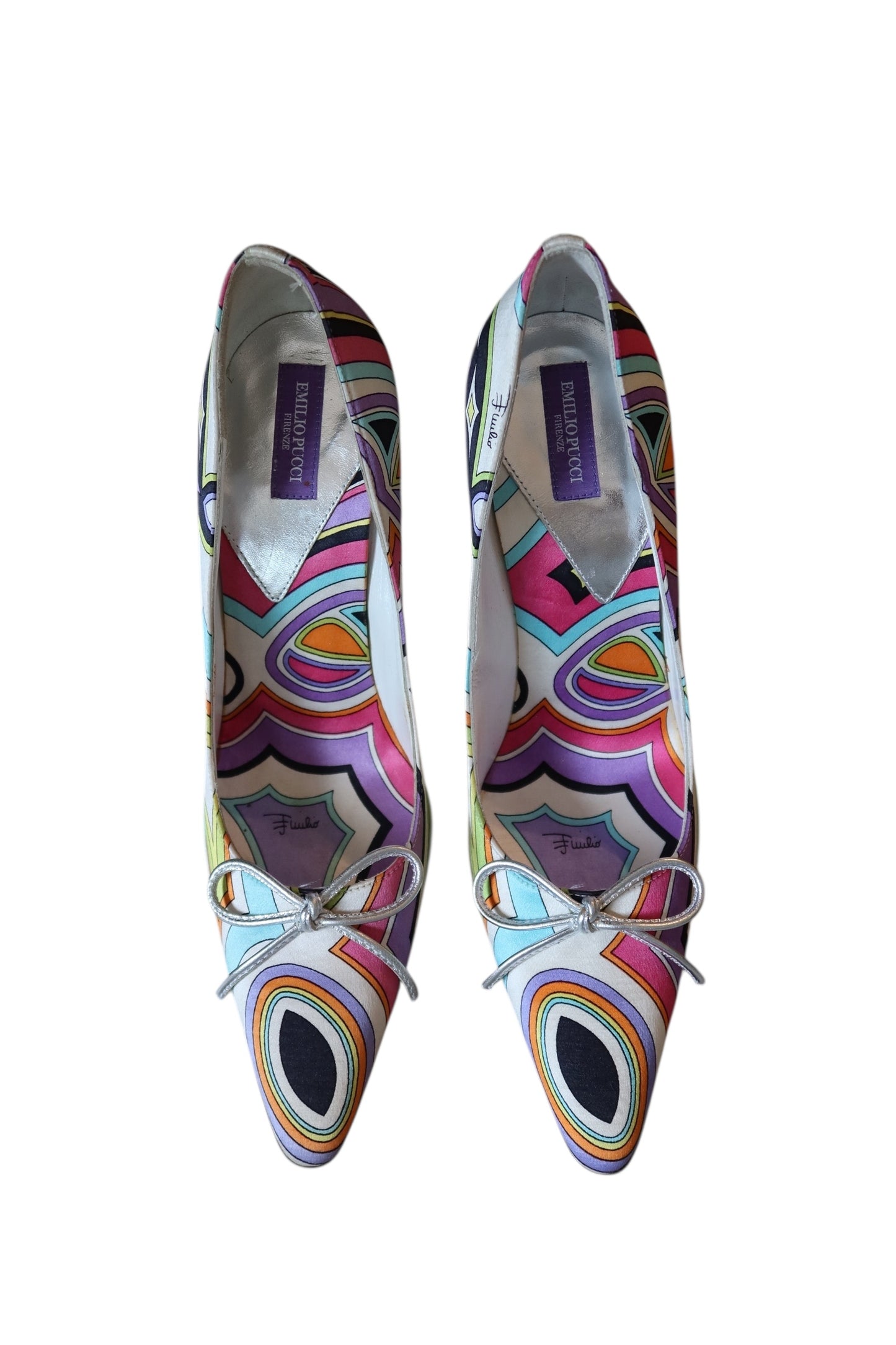 Emilio Pucci multi color satin heels (36.5)