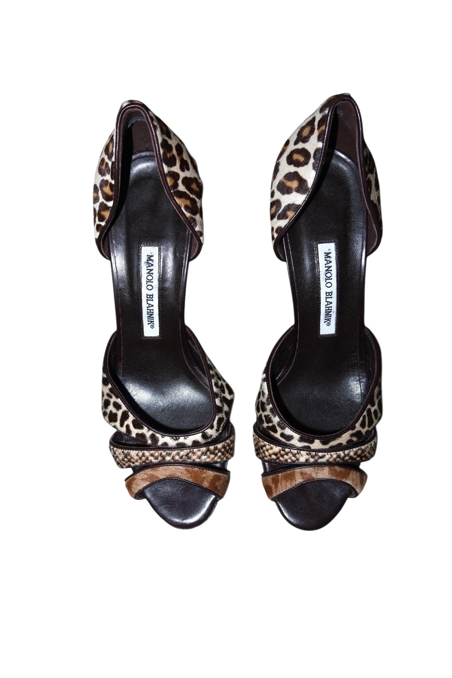 Manolo Blahnik multi animal print ponyhair d’orsay heels (40.5)