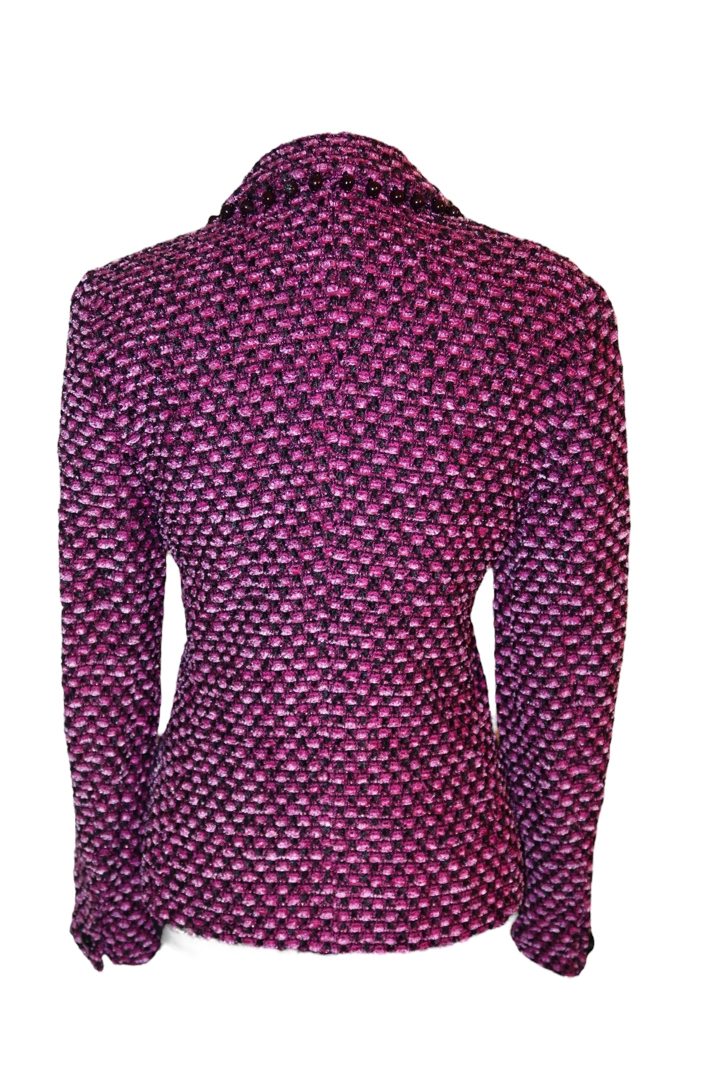 Escada pink and black jacket with black beads