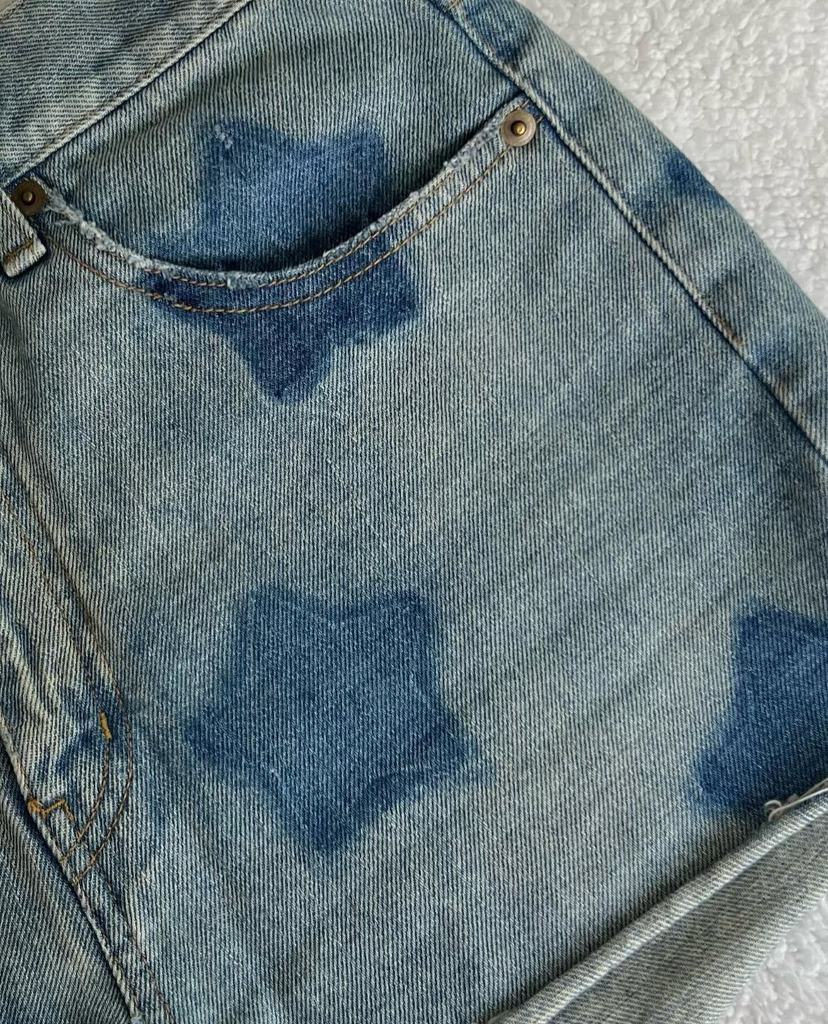 Saint Laurent mini denim shorts with stars size 29