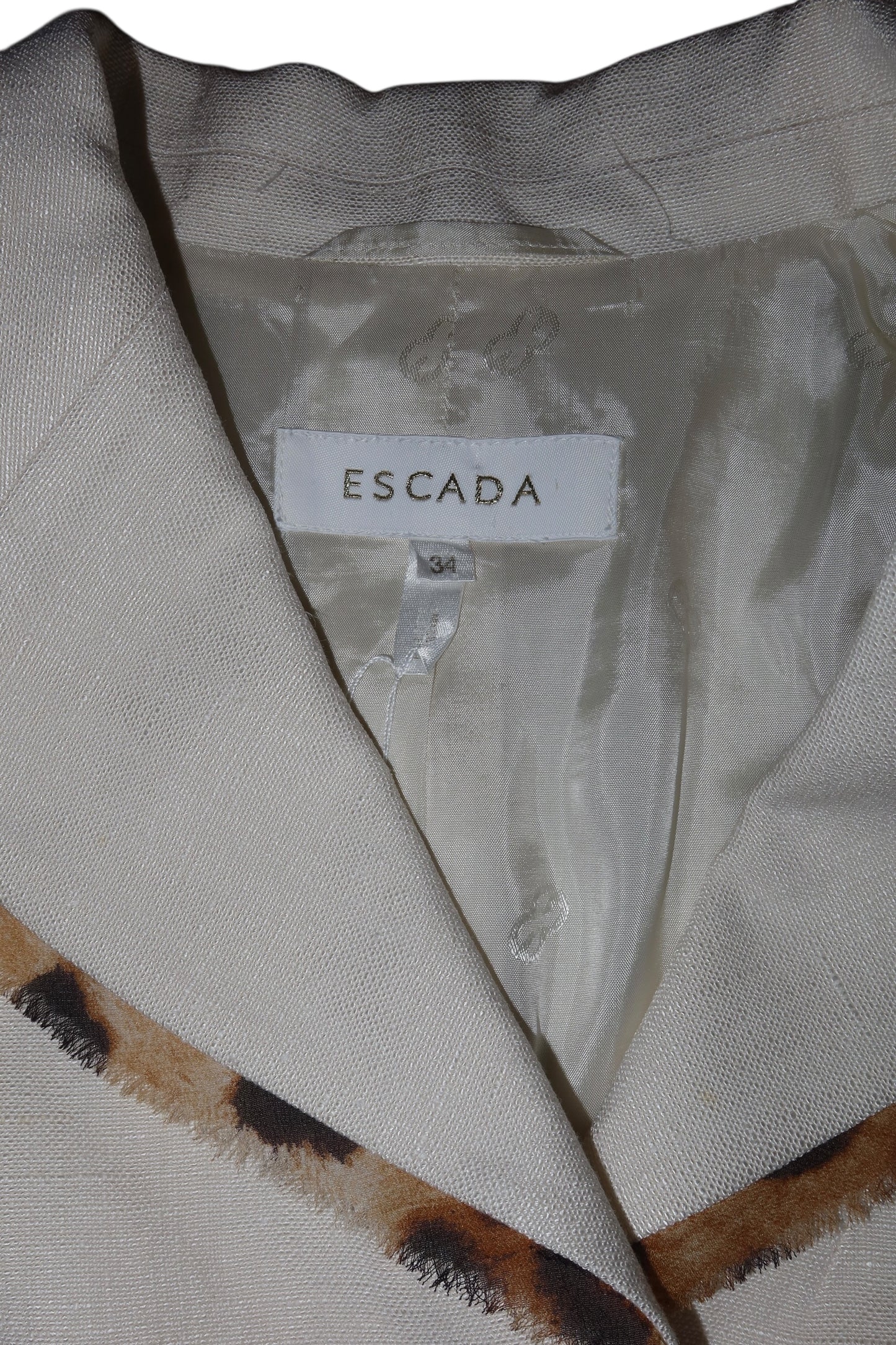 Escada beige blazer with leopard details