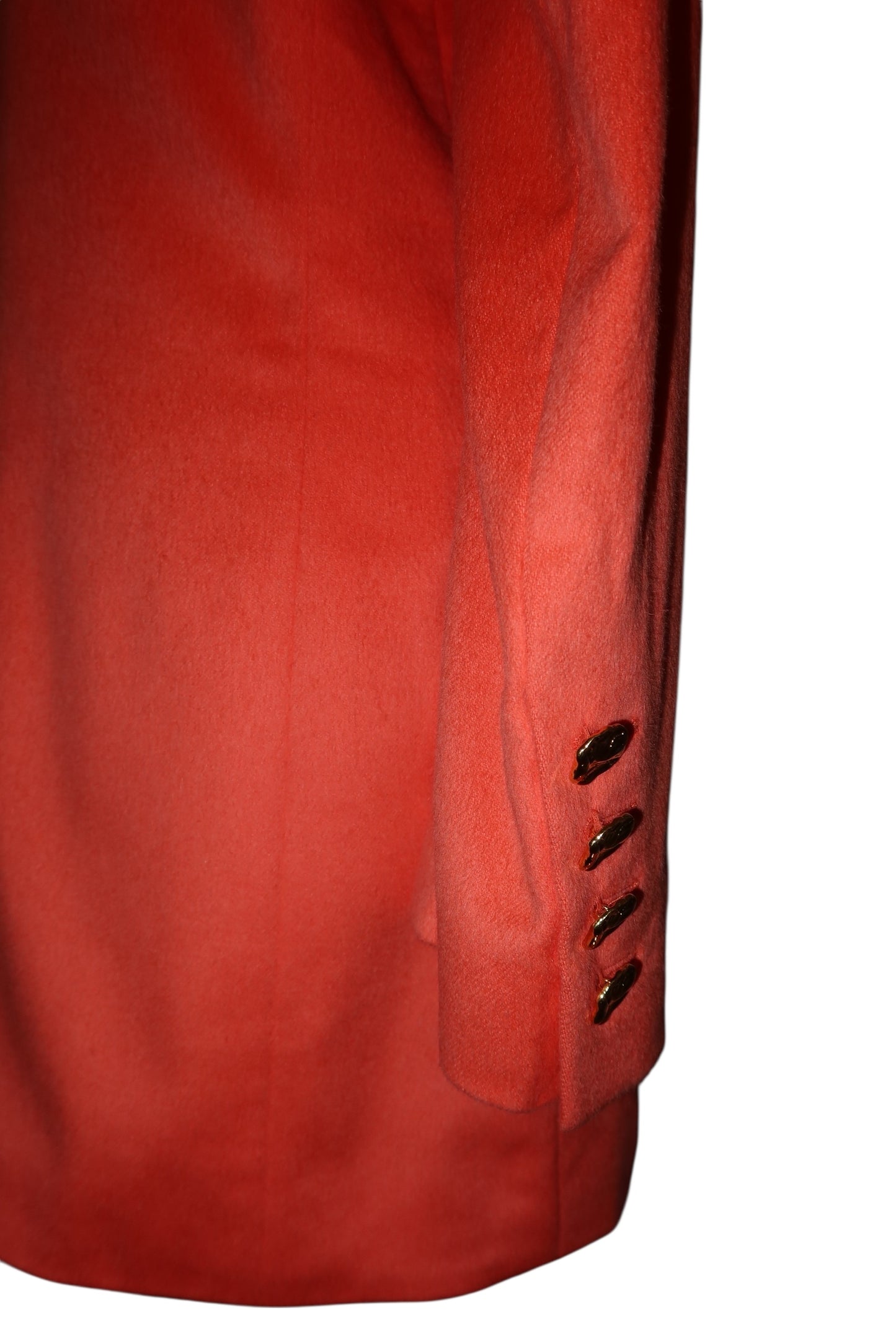Escada orange coral blazer with gold buttons