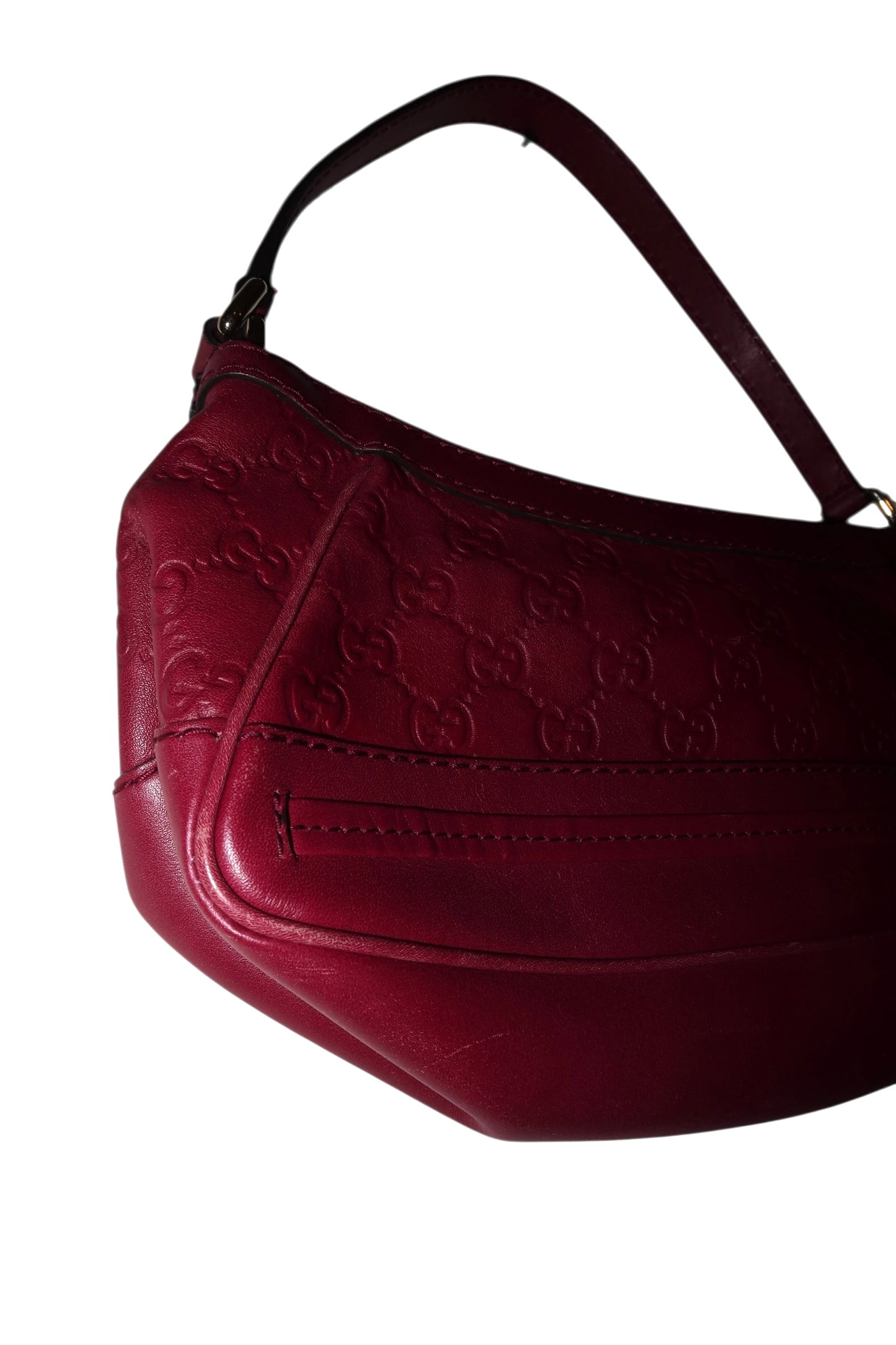 Gucci dark cherry red monogram shoulder bag