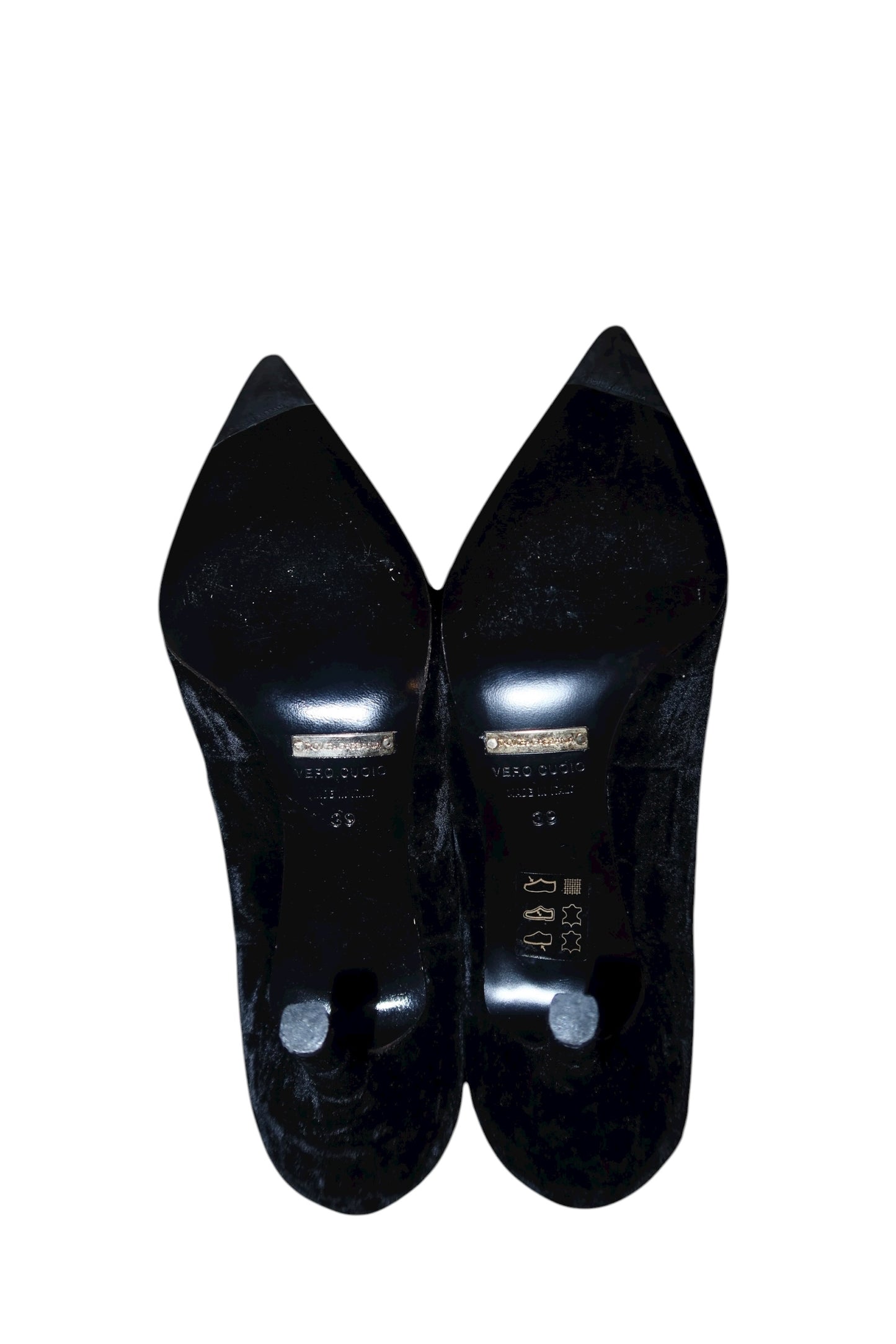 Dolce & Gabbana black velvet heels (39)