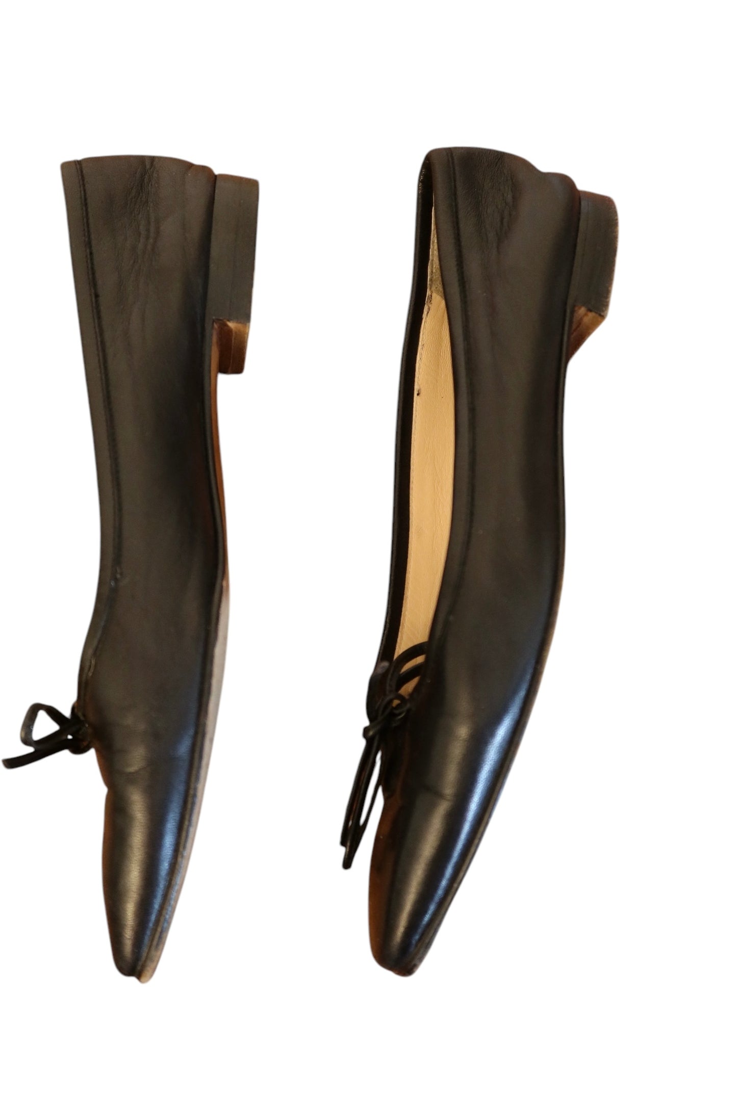 Manolo Blahnik black ballerina flats with bows (37)