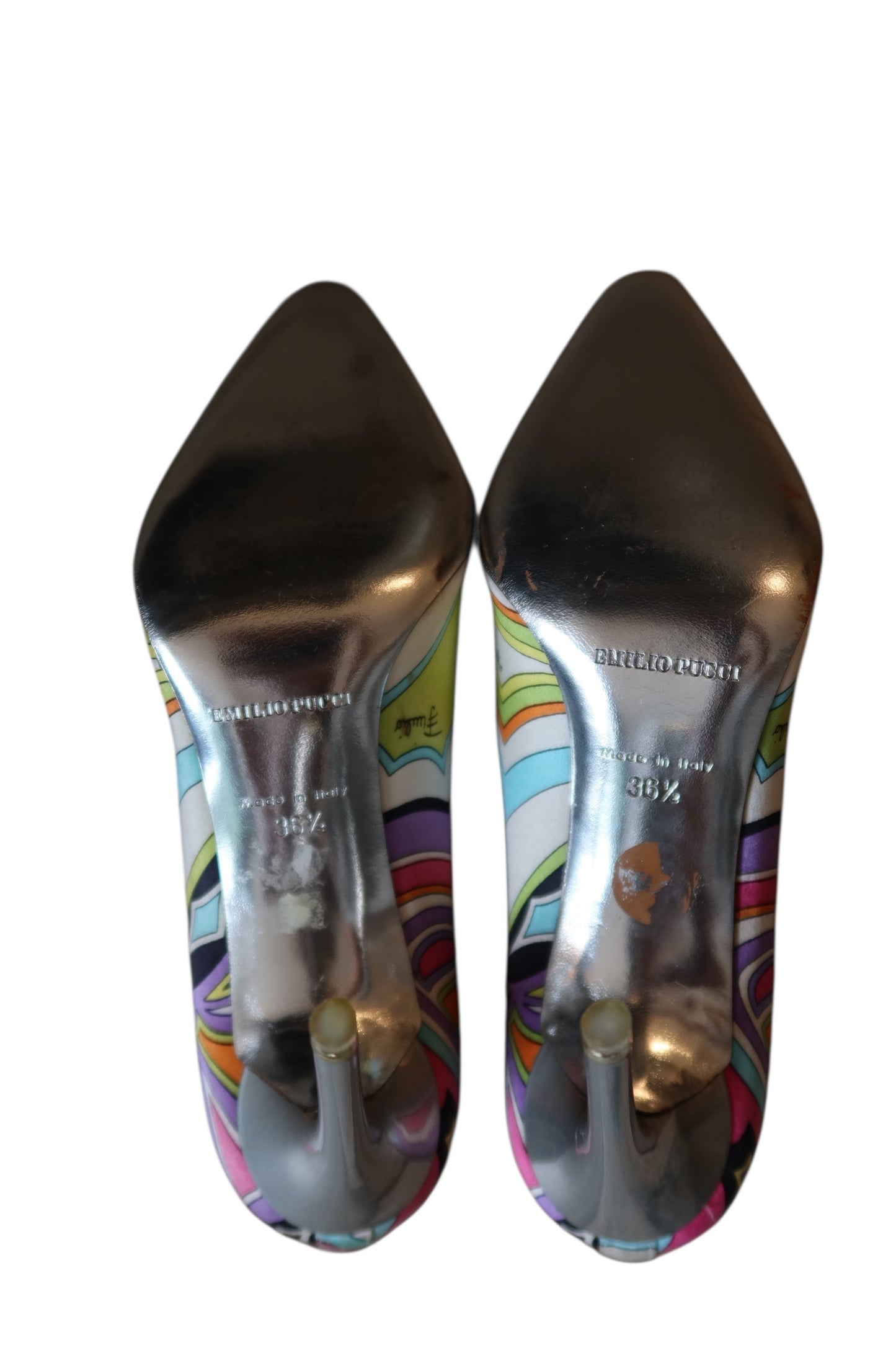 Emilio Pucci multi color satin heels (36.5)