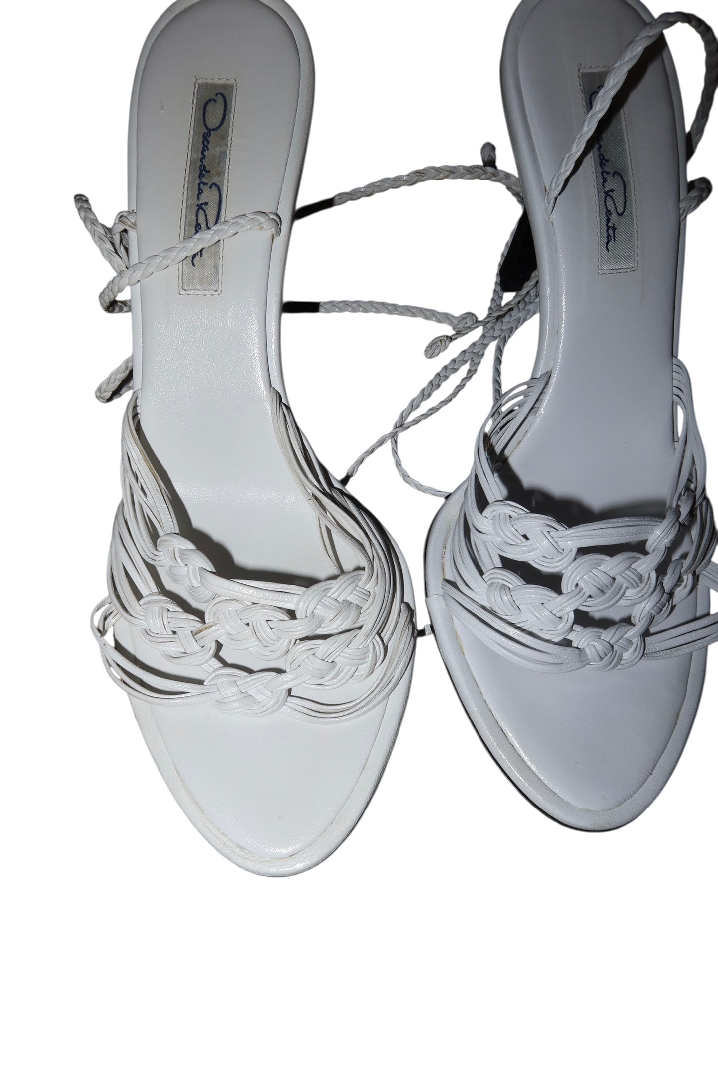 Oscar de la Renta white braided heels (36)
