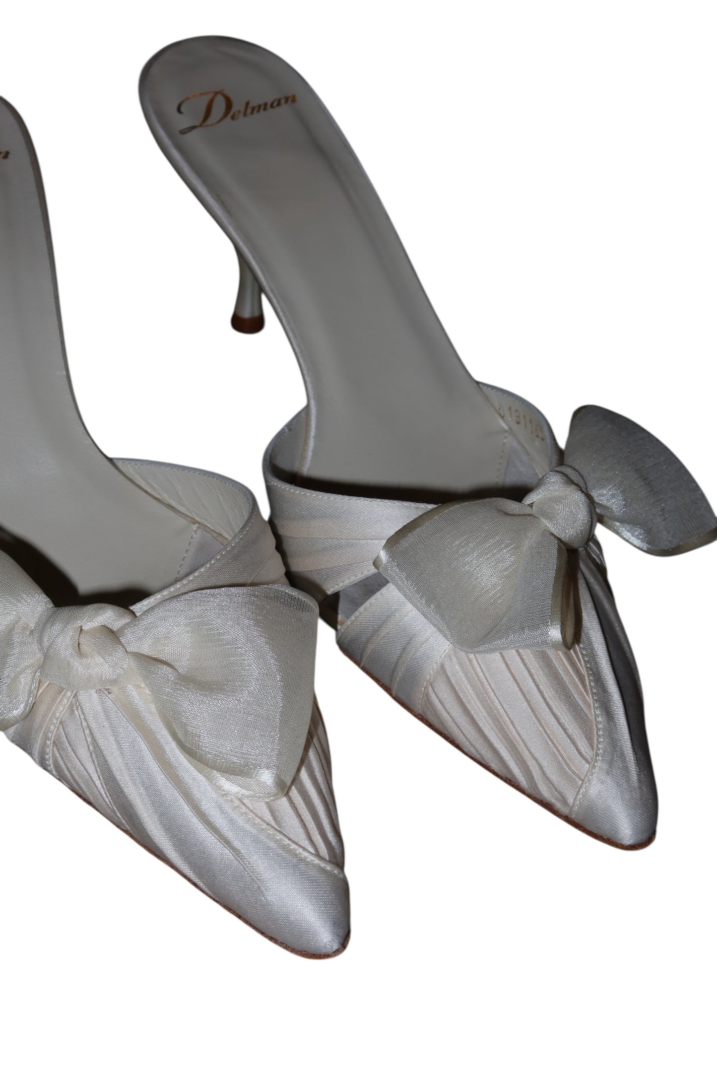 Delman white heels with bow (7)