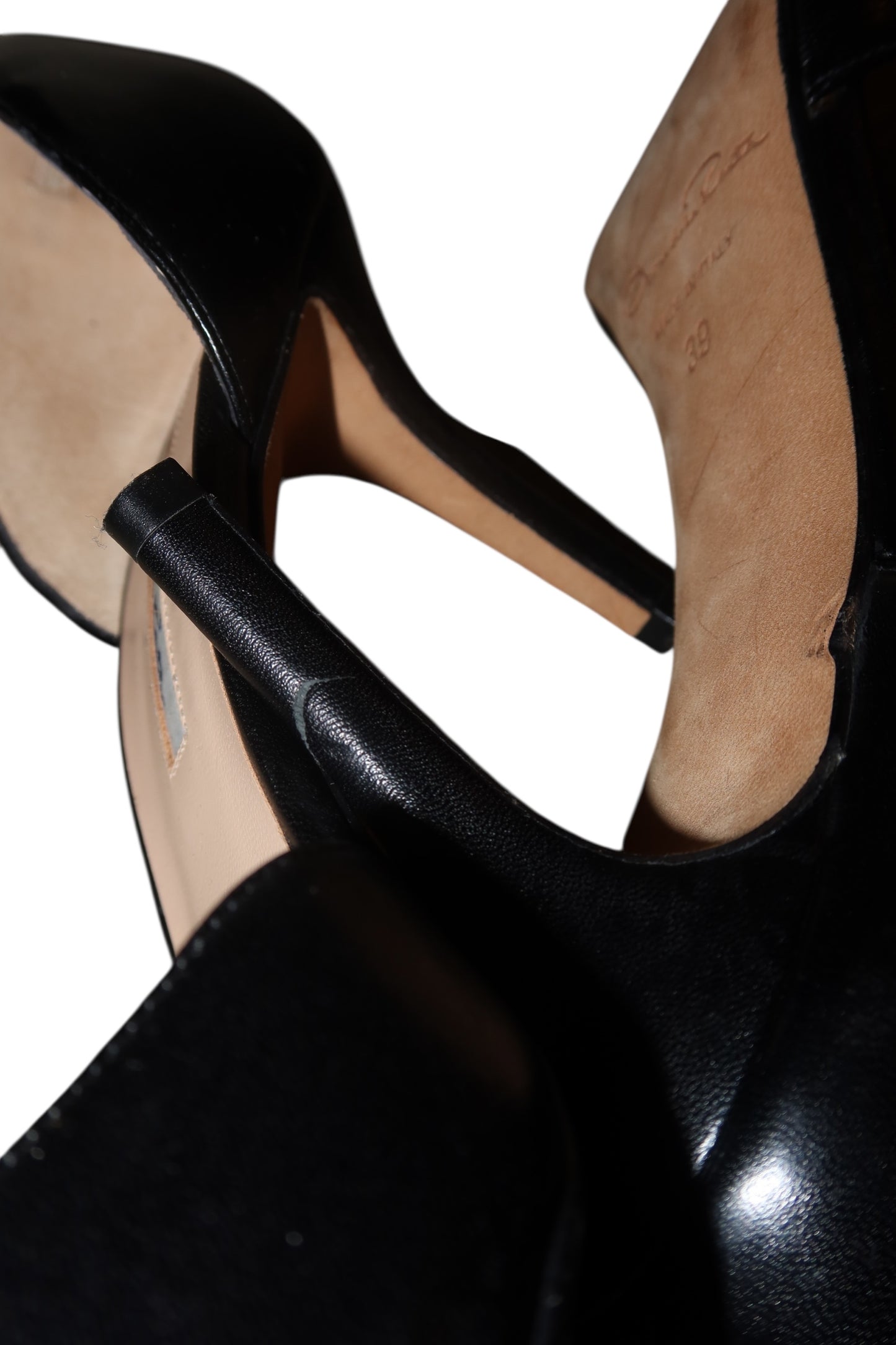 Oscar de la Renta black d’orsay heels with flower embellishments (39)