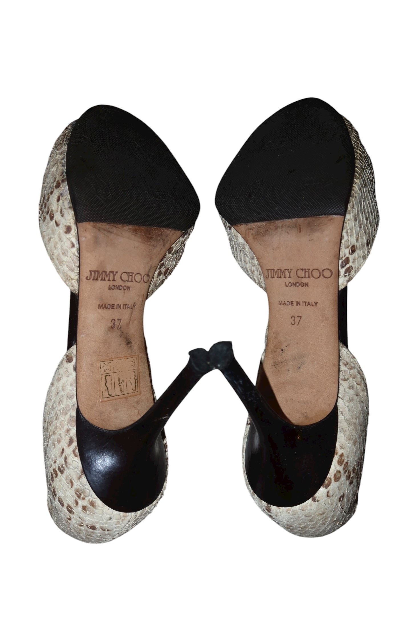 Jimmy Choo snakeskin heels with black bows (37)