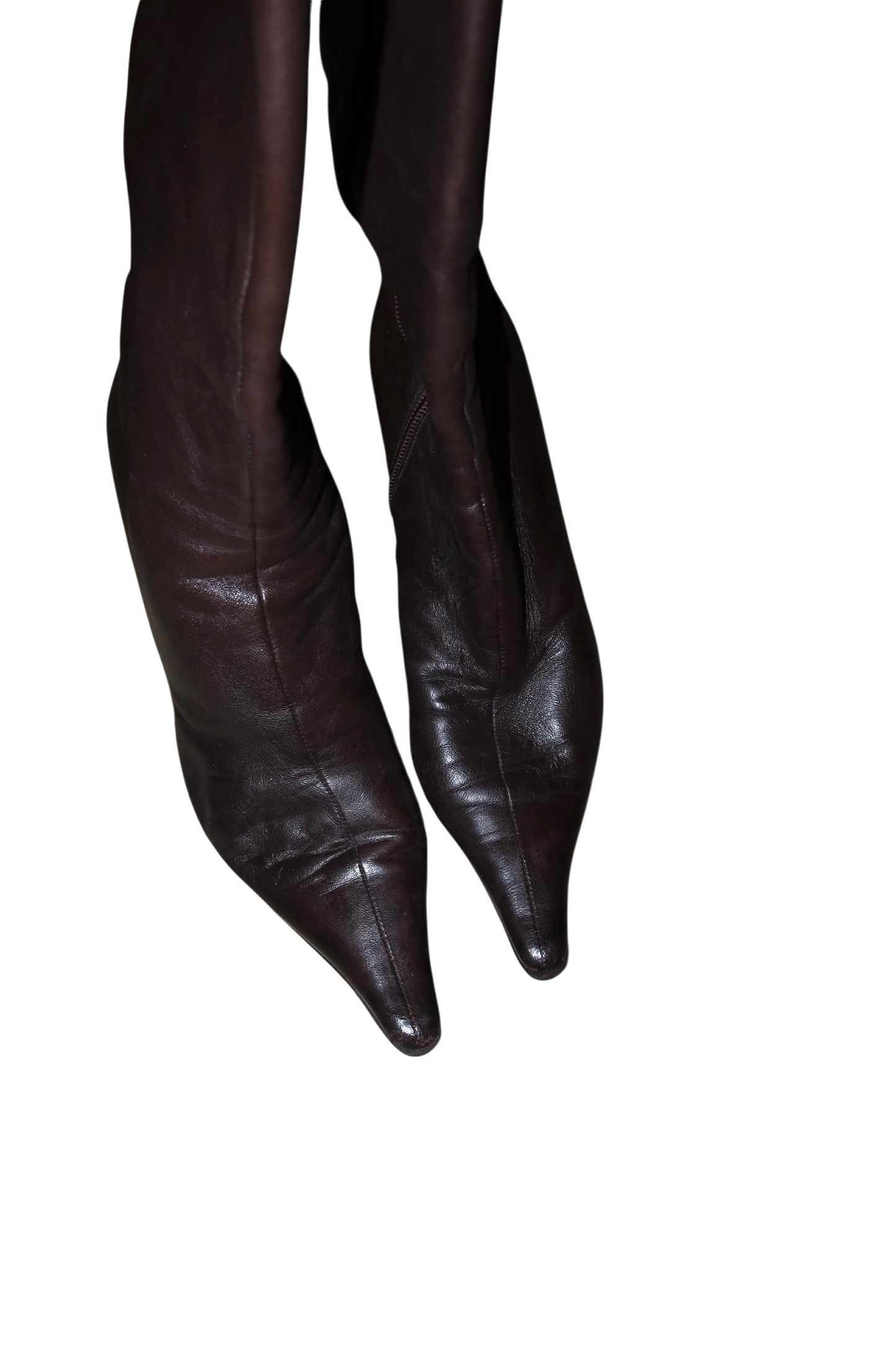 Escada brown boots with tortoise shell logo (37.5)