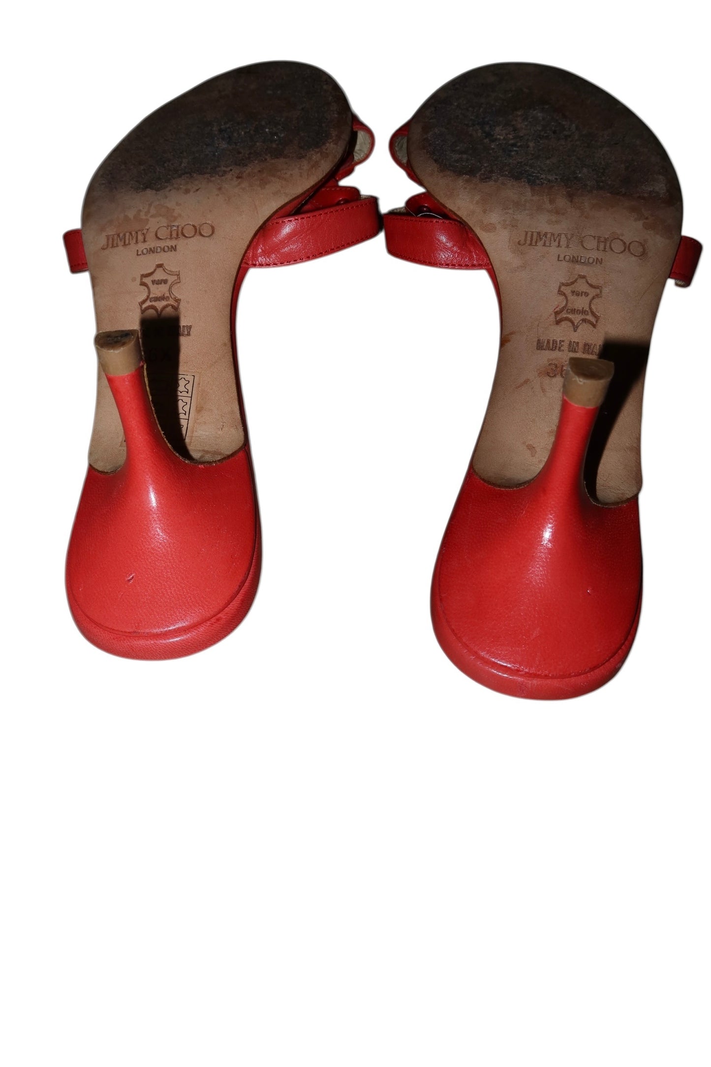 Jimmy Choo orange mules with oval detail (36.5)