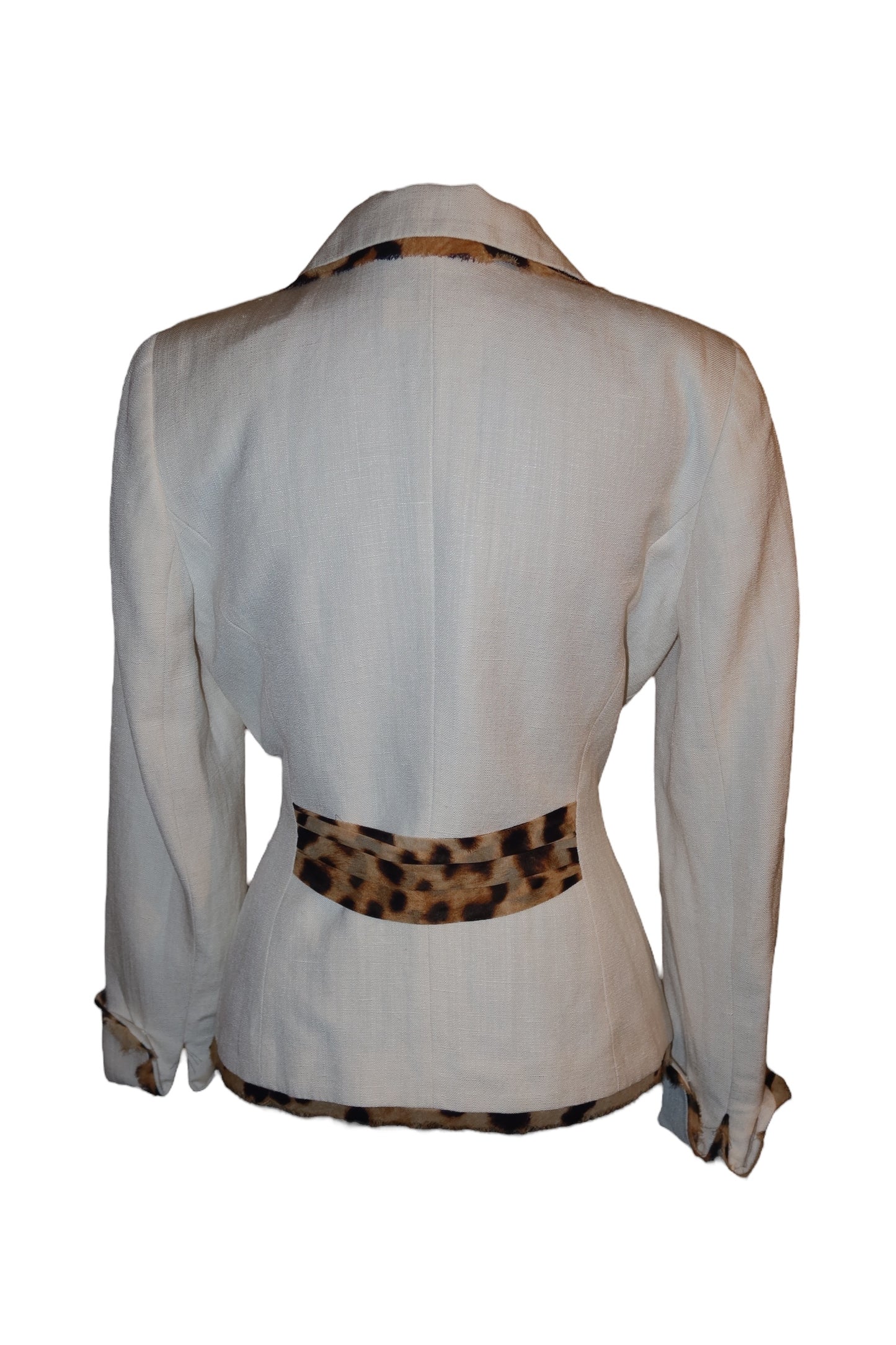 Escada beige blazer with leopard details