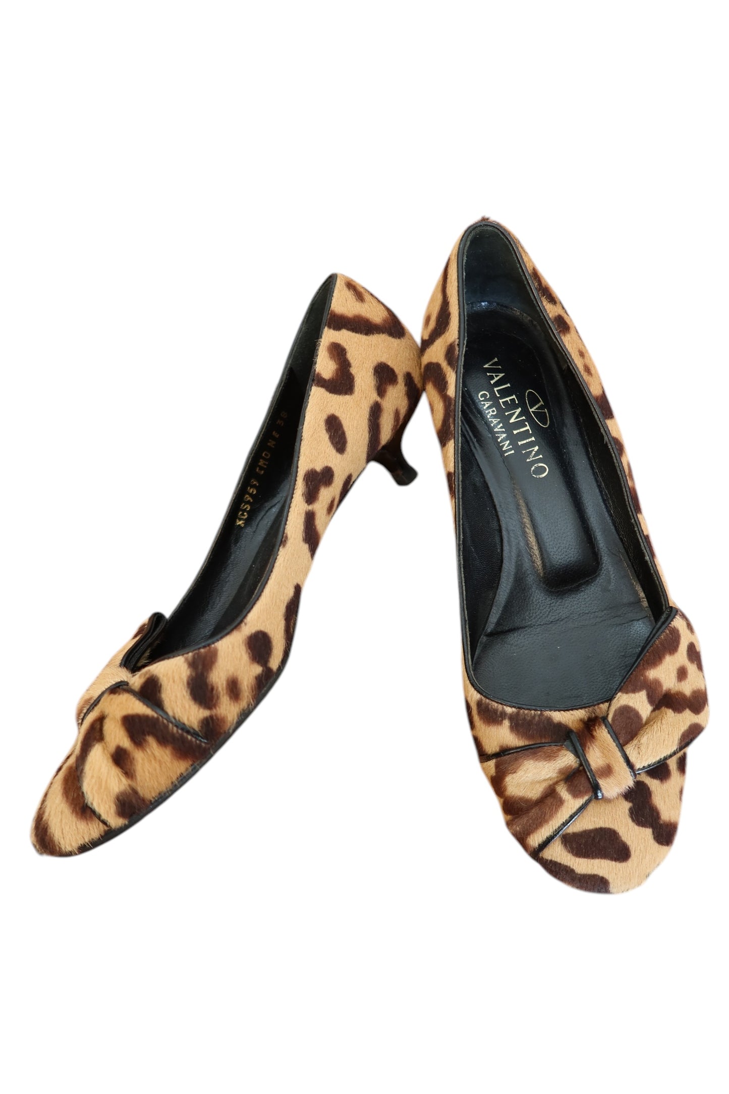 Valentino pony hair cheetah kitten heels with bow detail (38)