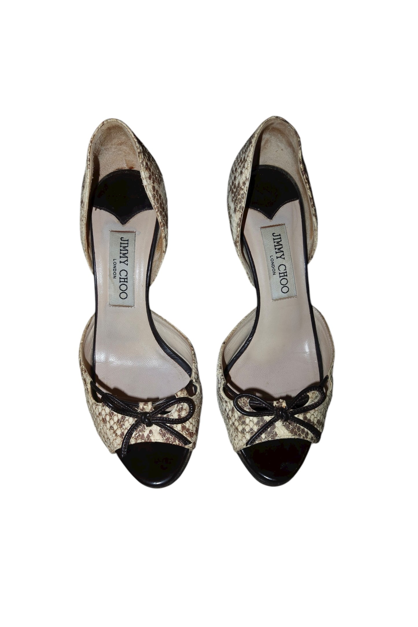 Jimmy Choo snakeskin heels with black bows (37)