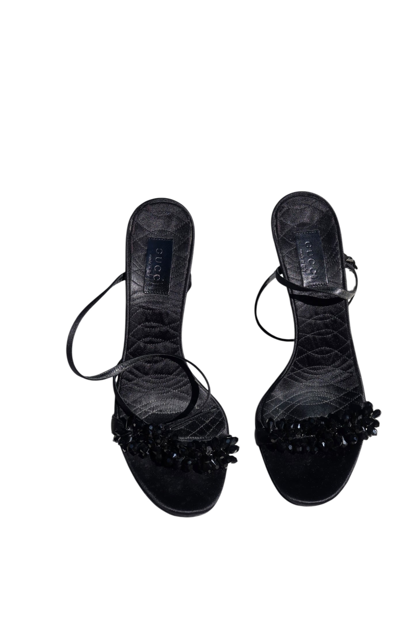 Gucci black heels with beaded jewels detail (38.5 C)