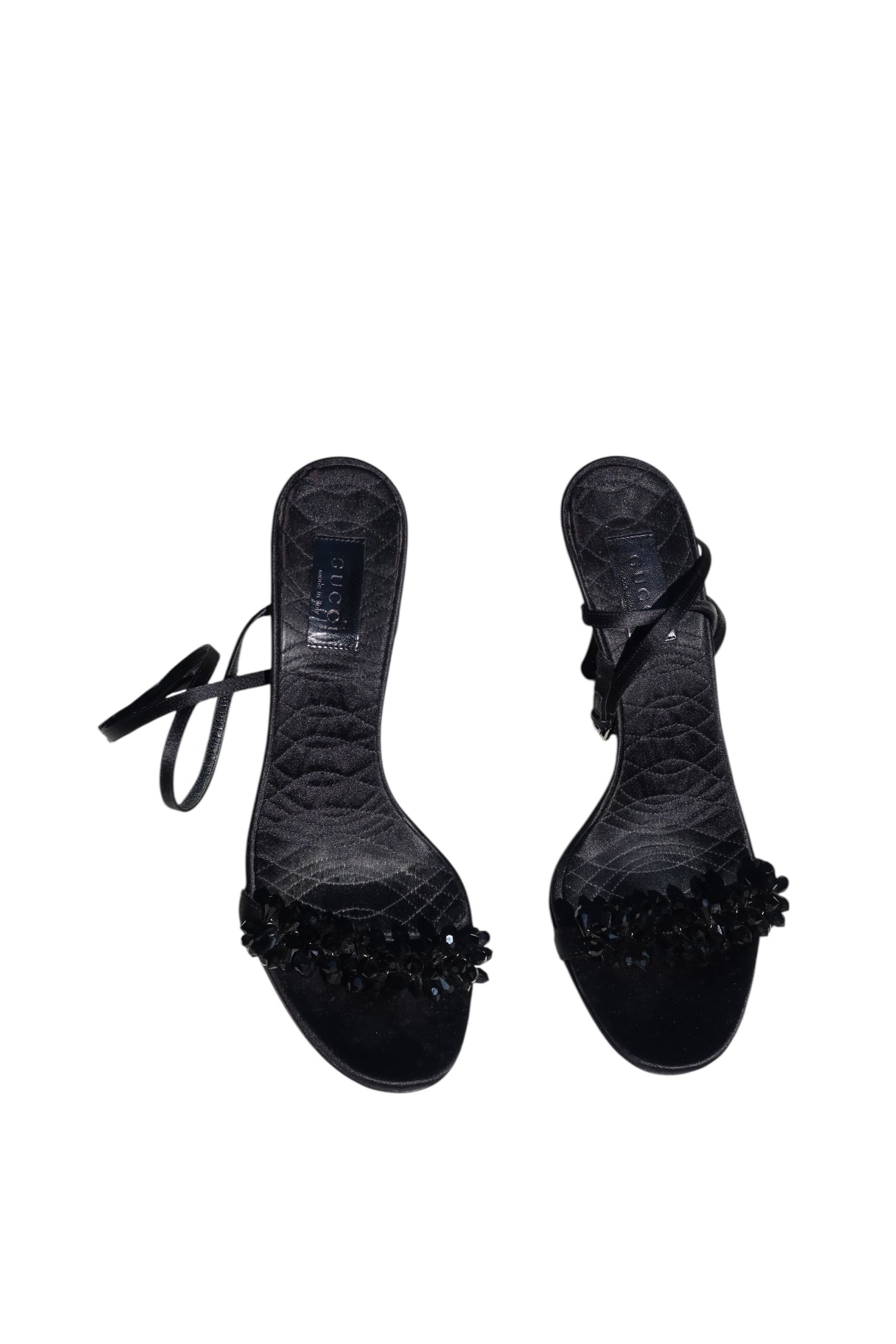 Gucci black heels with beaded jewels detail (38.5 C)