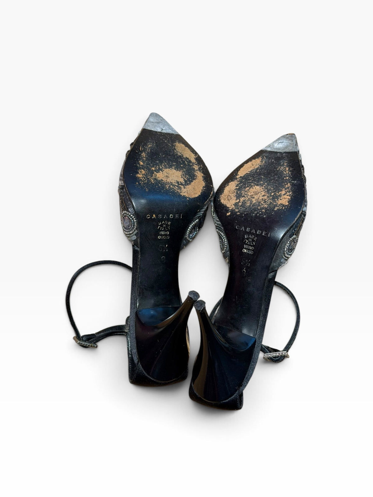 Casadei grey and silver sequin heels (5.5B)