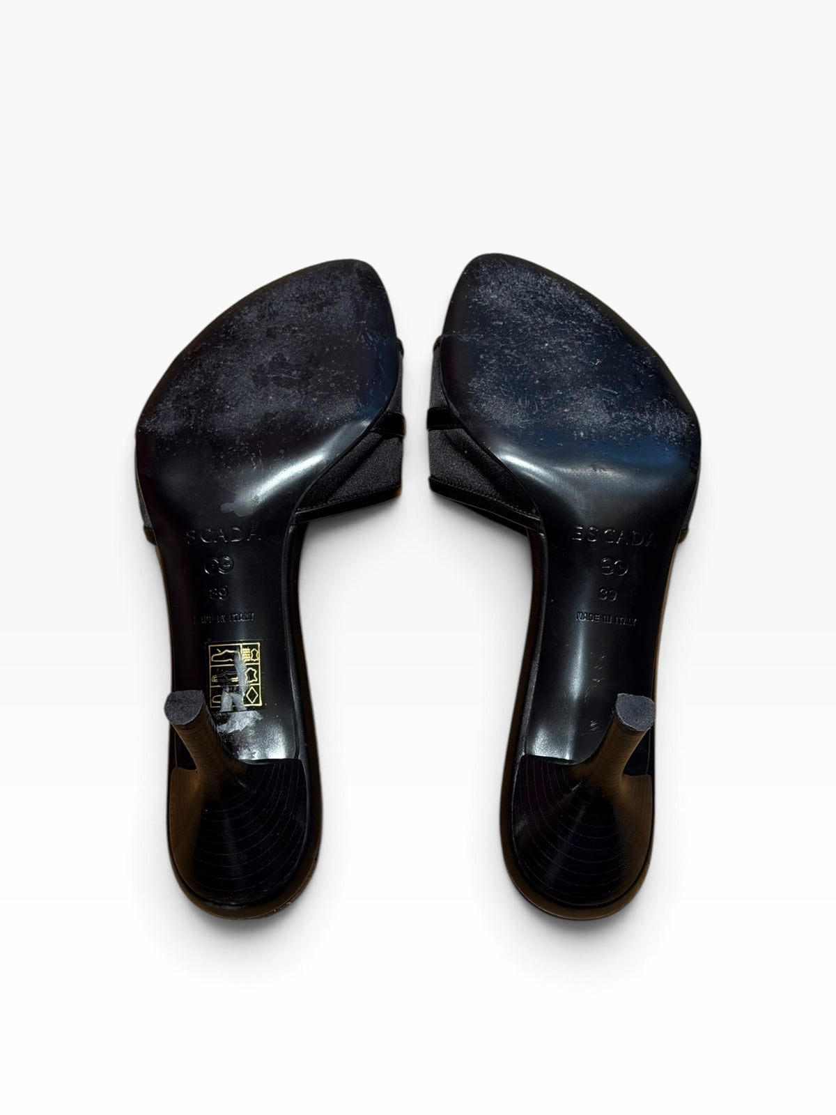 Escada black mules with EE logo (39)
