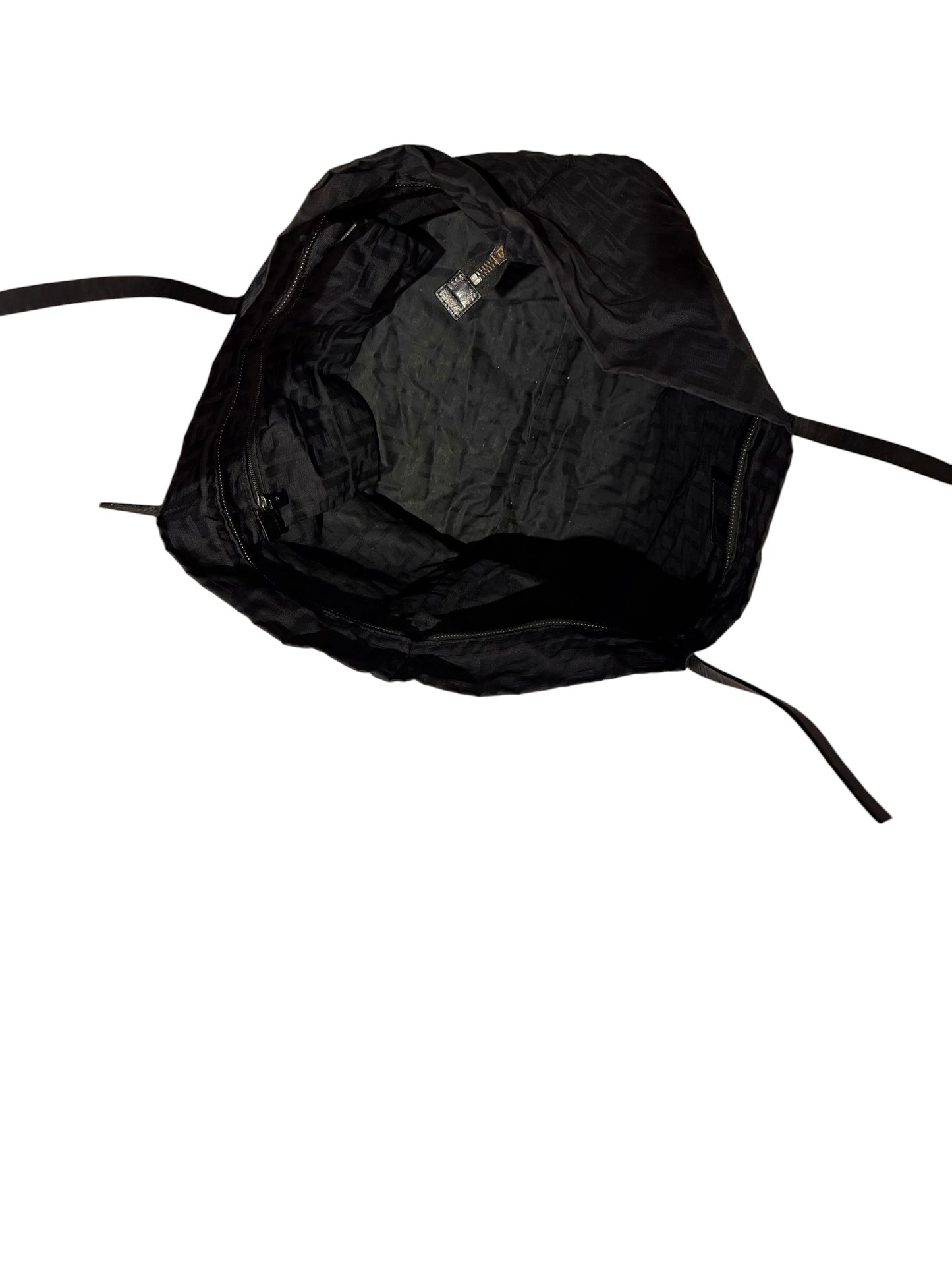 Fendi zucca black canvas tote bag