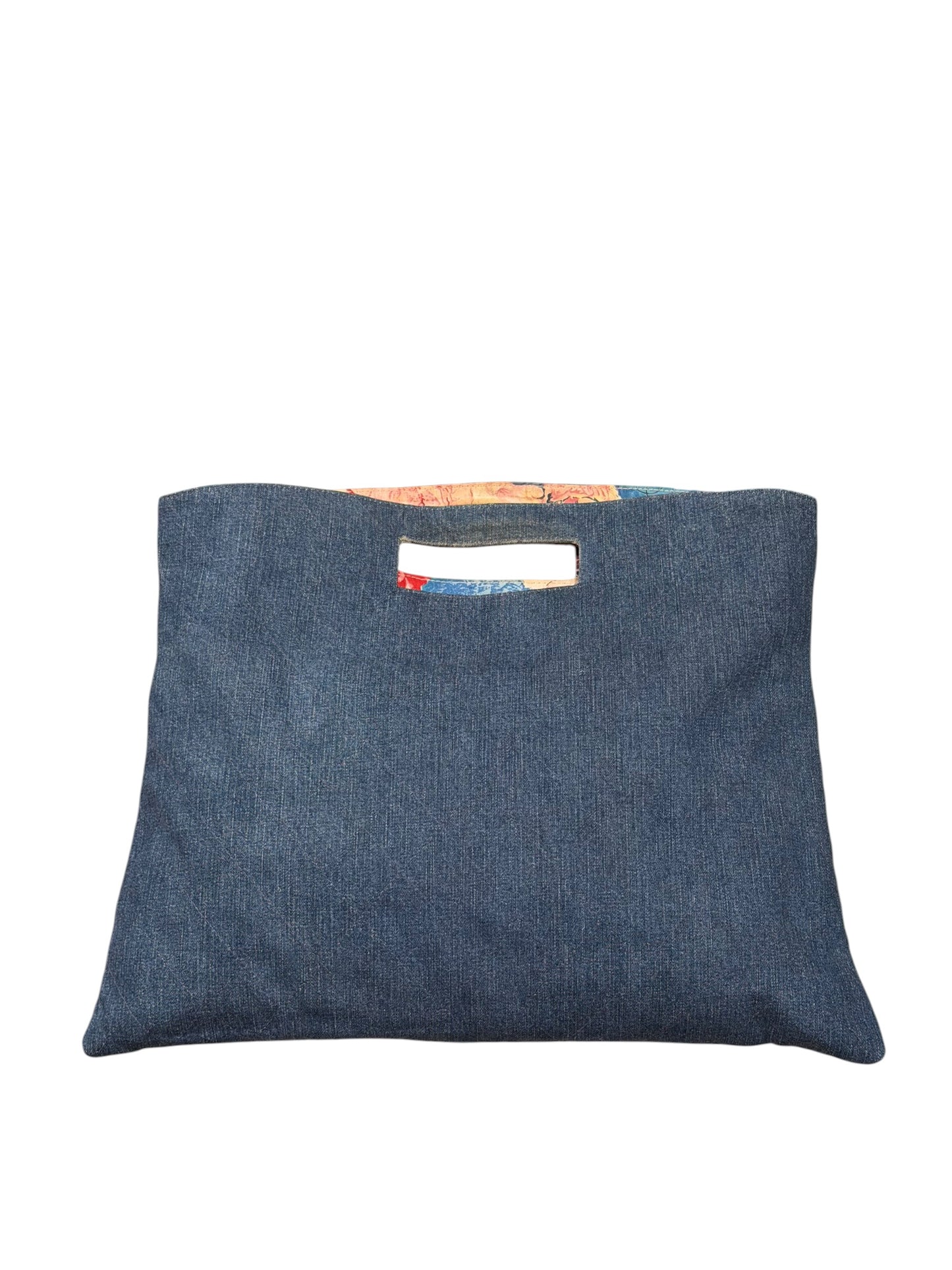 Chanel denim floral foldover clutch